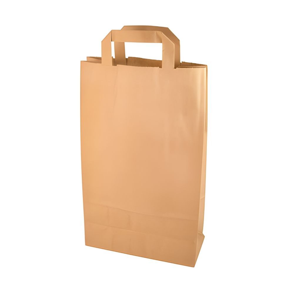 PAPSTAR Tragetasche 400 x Tragetaschen, Papier 36 cm x 22 cm x 10 cm braun mit Tragegriff