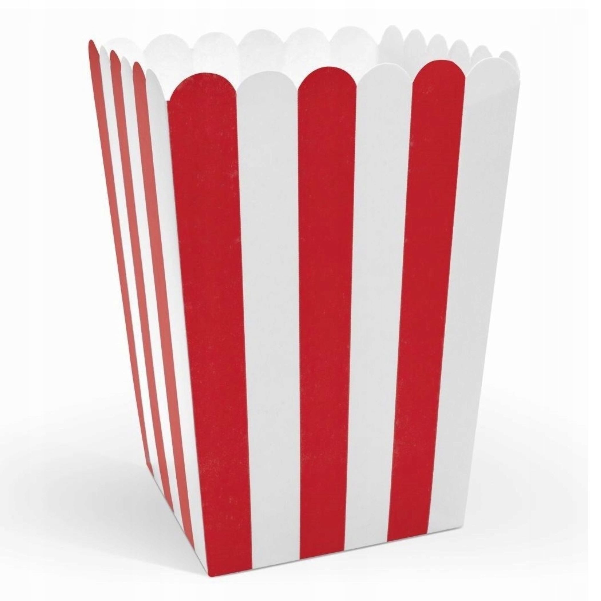 partydeco Snackboard Popcorn- & Süßigkeitenboxen rot-weiß, 6er Set für Kindergeburtstage, Papier