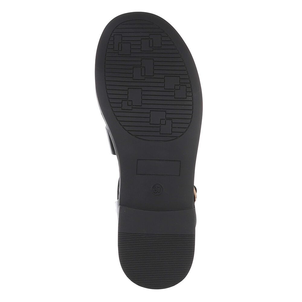 Ital-Design Modische Damen-Sandalen mit Schnalle für den Sommer Riemchensandalette (89542798) Blockabsatz Riemchensandalen in Schwarz