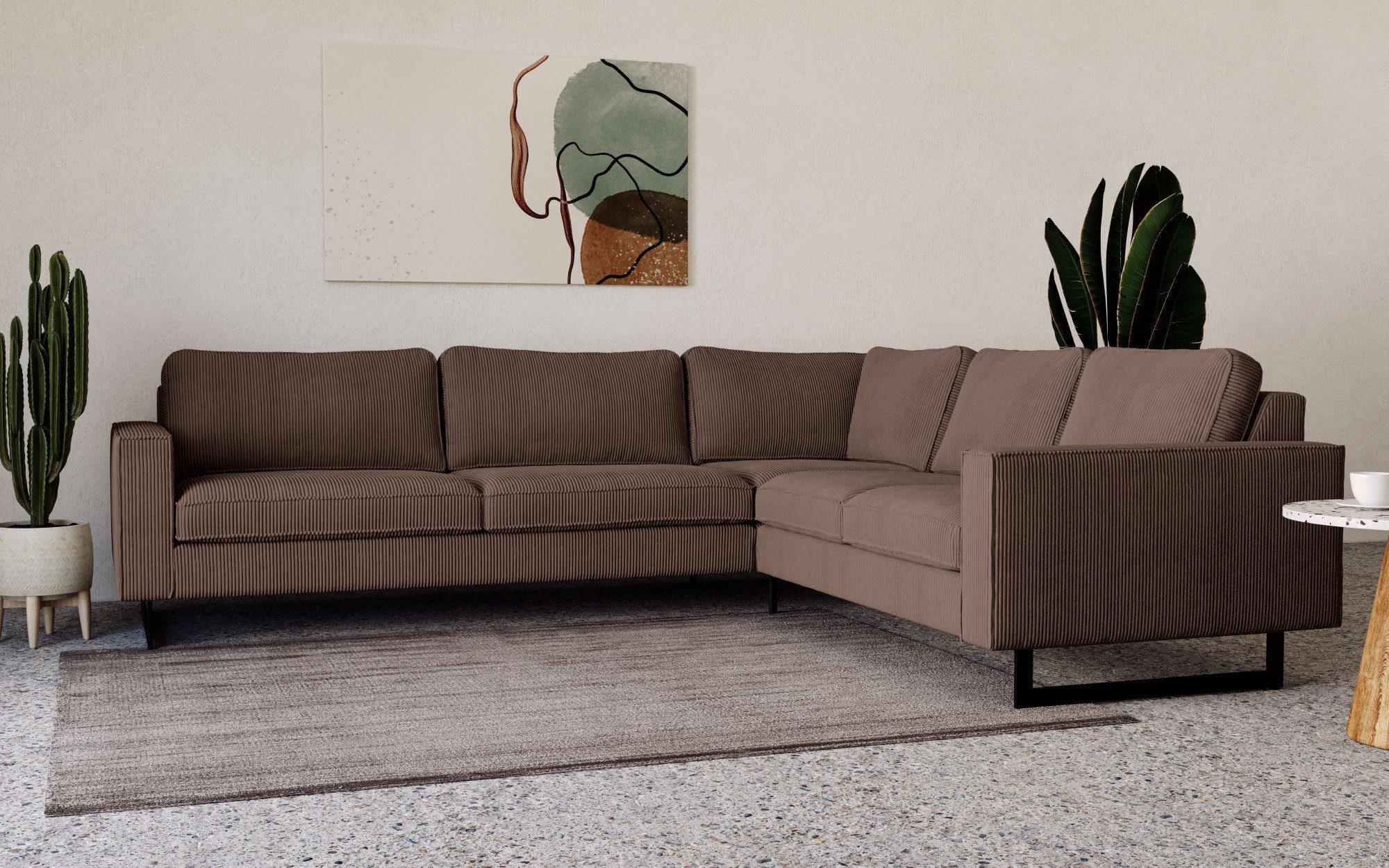 Home affaire Ecksofa Pinto, XXL, 250/290 cm, langer Schenkel, Ottomane, Cor günstig online kaufen
