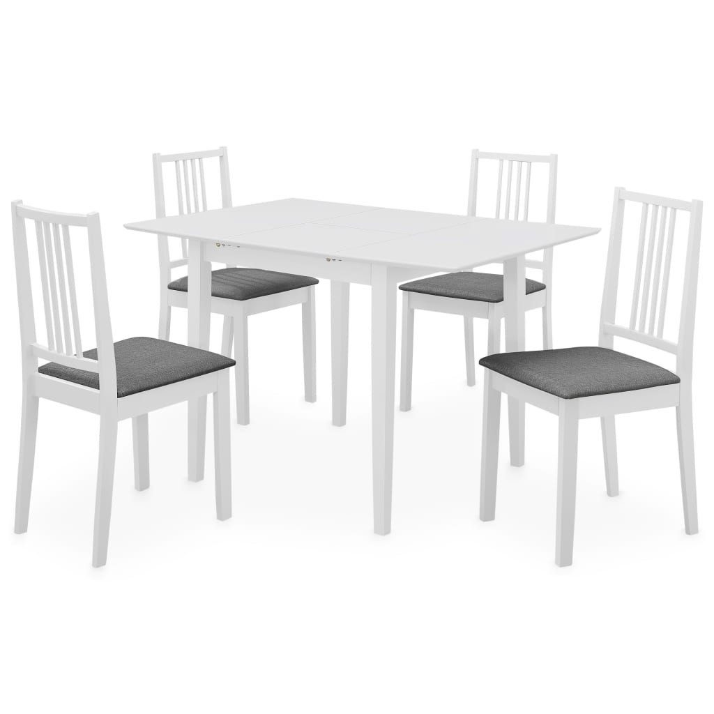 vidaXL Essgruppe 5-tlg. Essgruppe MDF Weiß, (4-tlg)