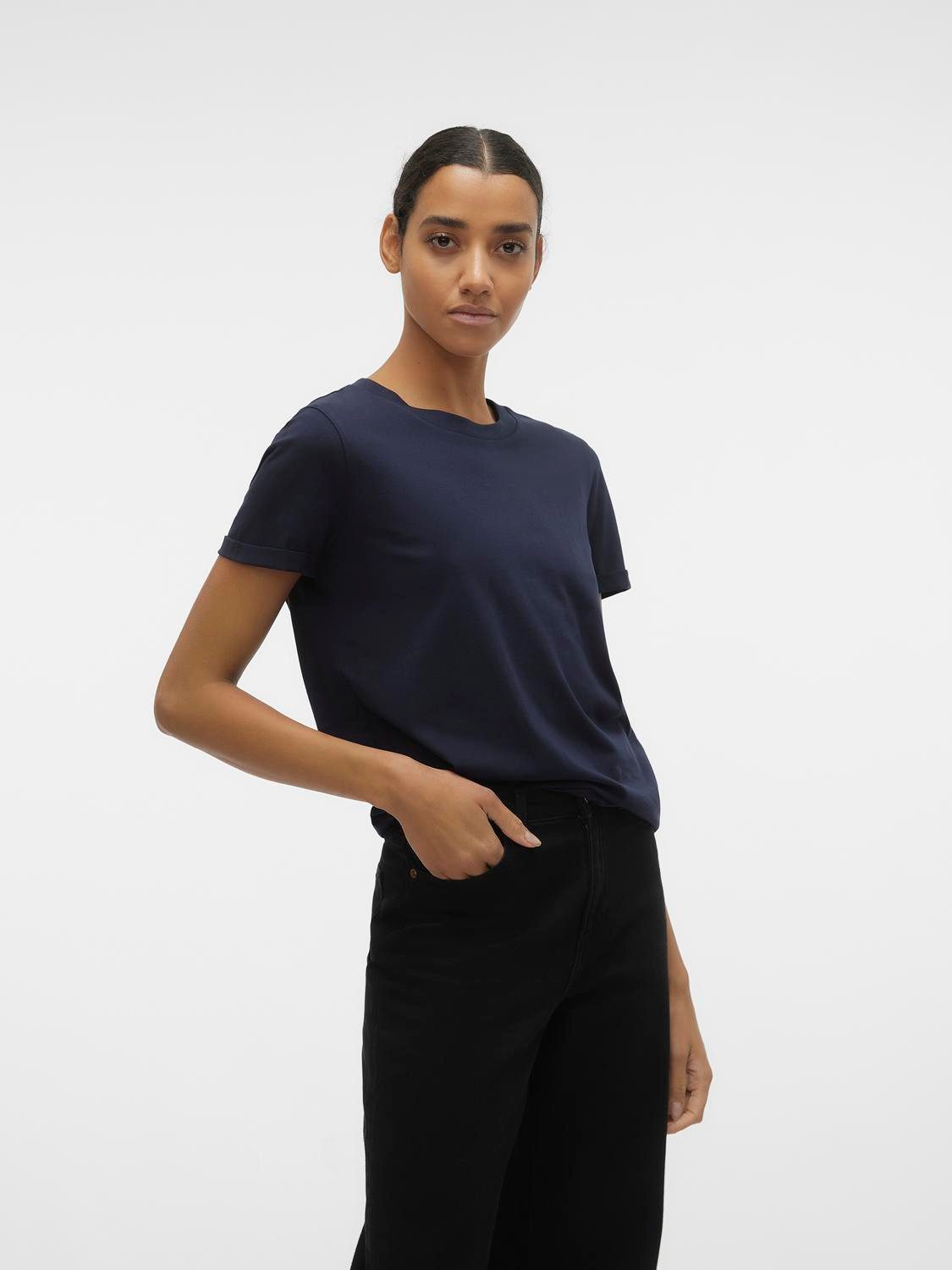 Vero Moda Kurzarmshirt VMPAULA S/S T-SHIRT NOOS Baumwolle, regular fit günstig online kaufen