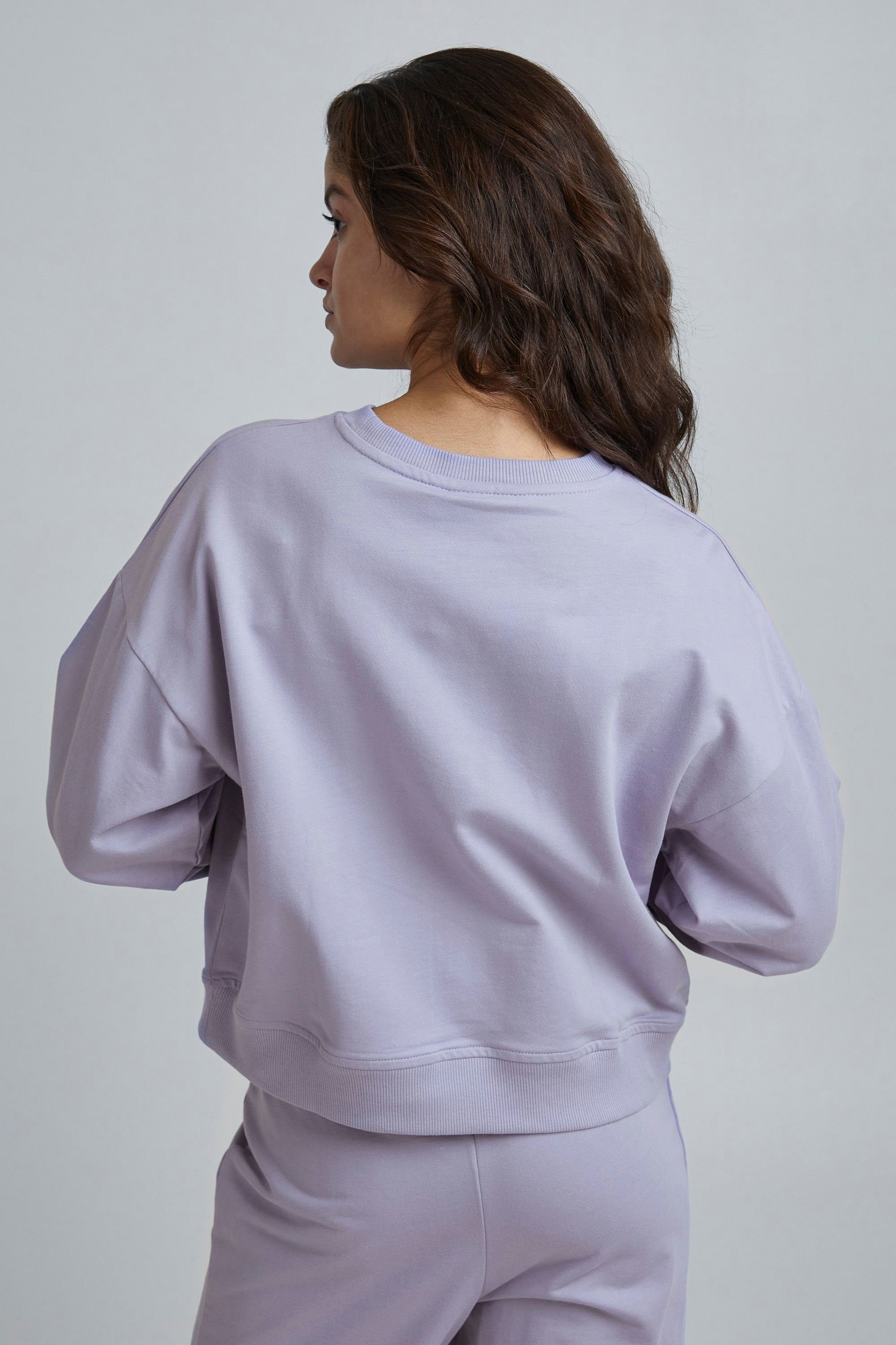 - 20116000 Heirloom Sweater Sweater Ichi Cropped-Optik IHVEA SW2 in (163812) Lilac