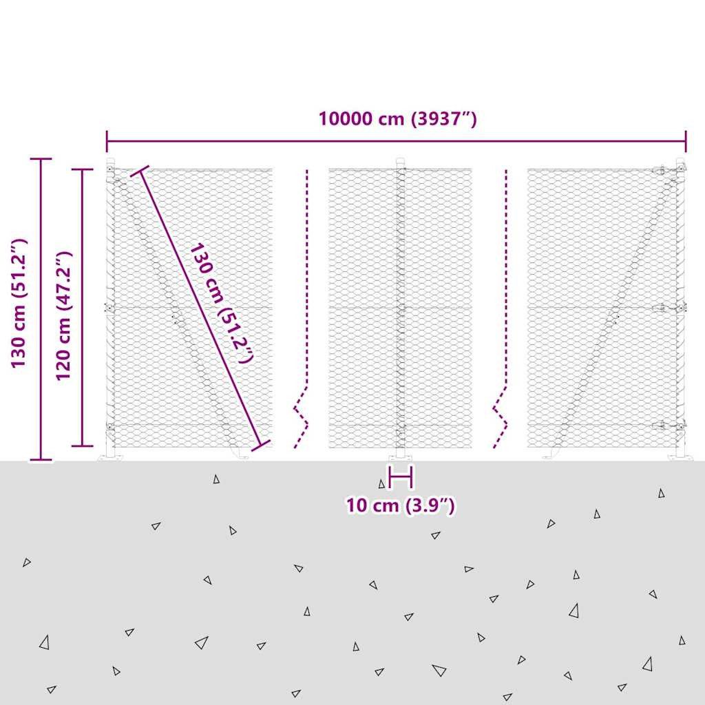 vidaXL Zaunpfosten Silber, (1-St)