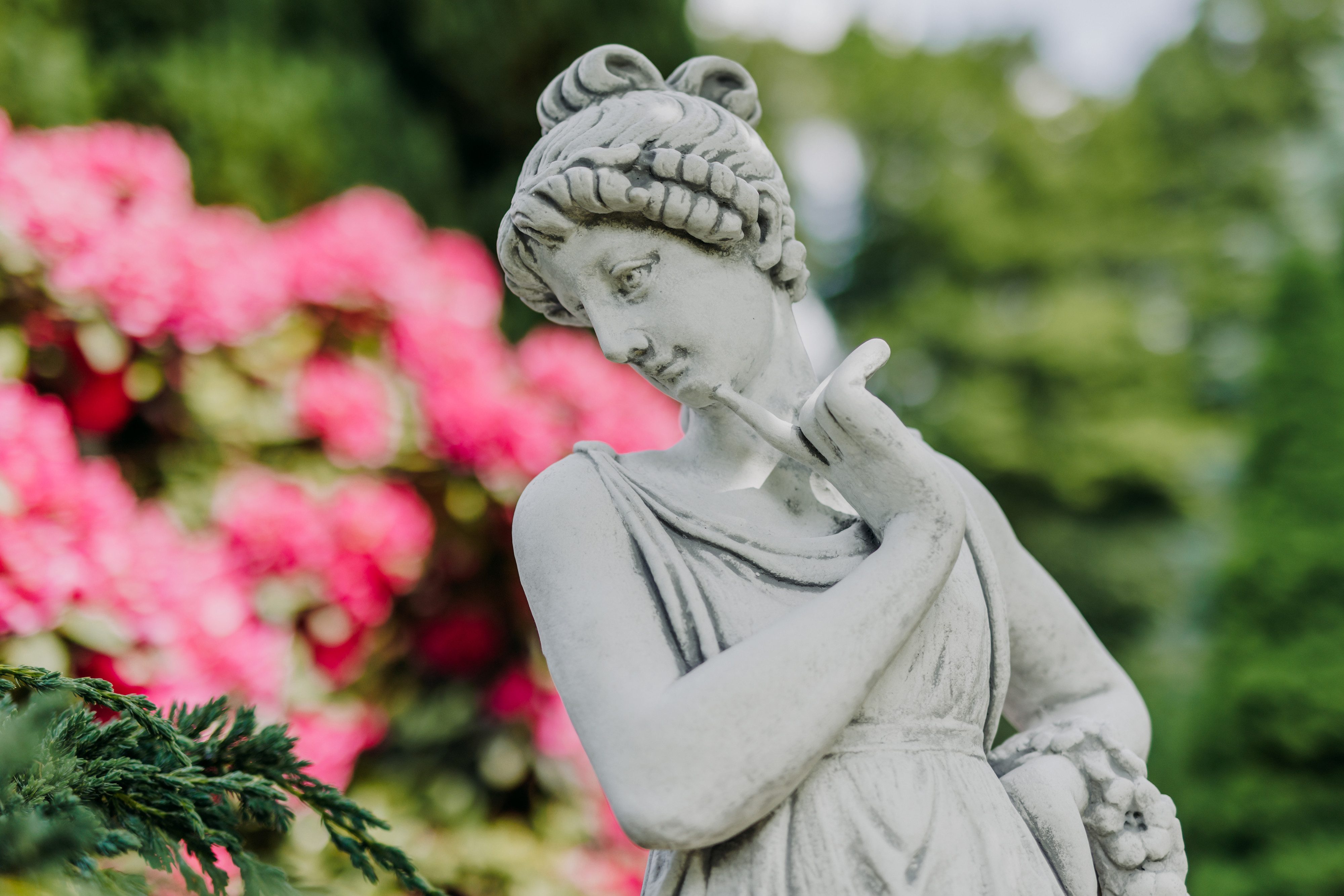 gartendekoparadies.de Gartenfigur Antike Frauenstatue Steinfigur Göttin 121 cm Steinguss 76 kg, Frostsicher