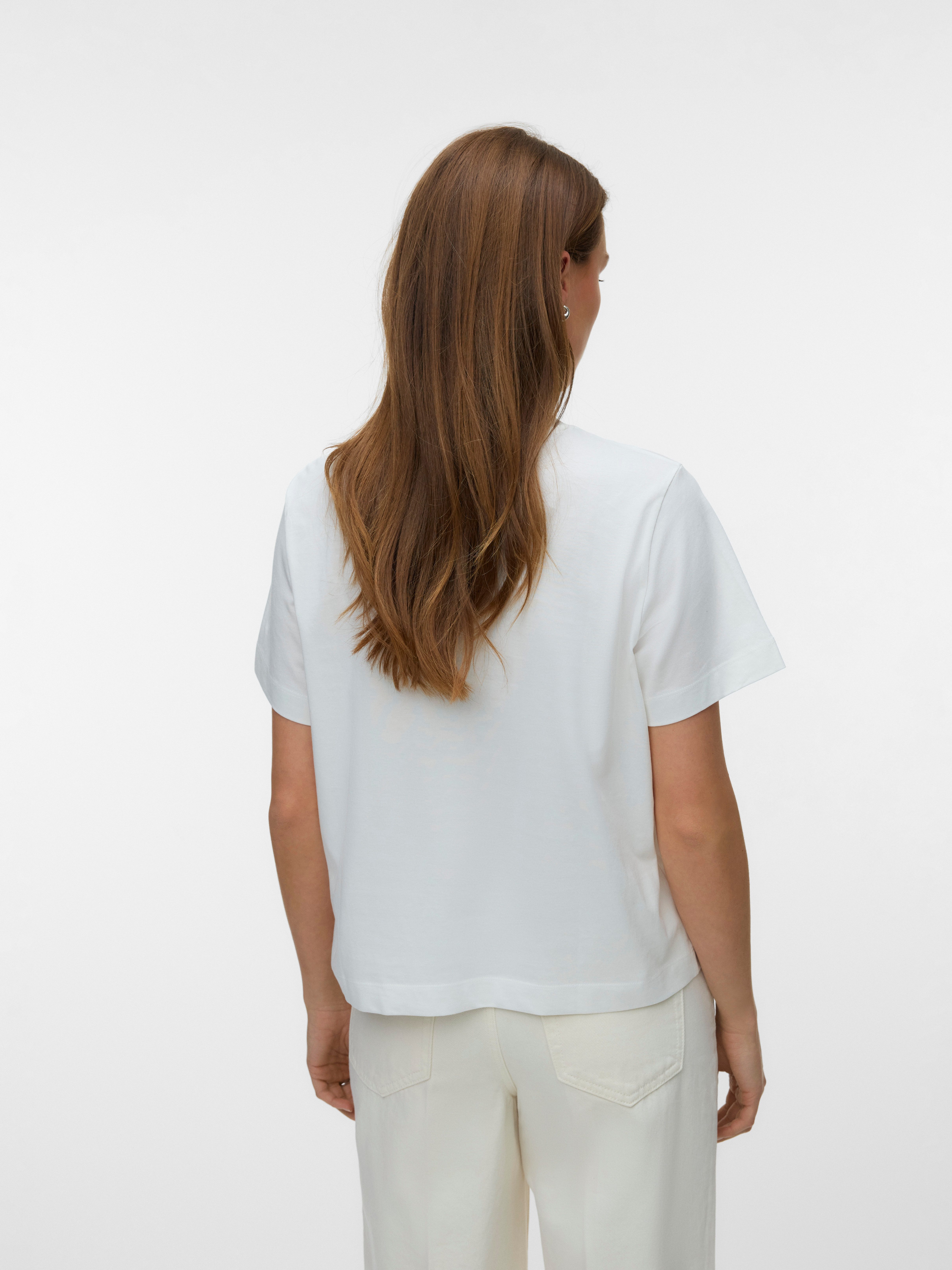 Vero Moda Kurzarmshirt VMSALLI METTE SS TOP BOX JRS Baumwolle, regular fit