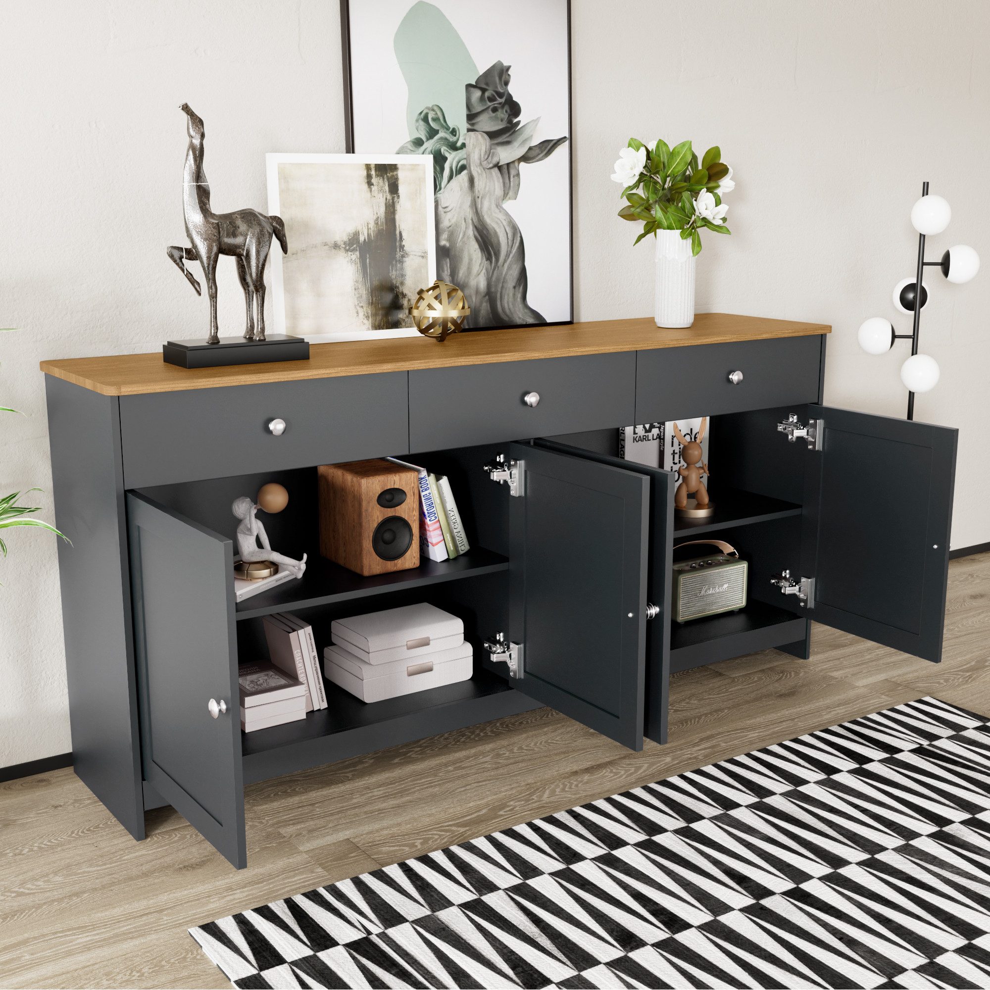 SOFTWEARY Sideboard, Breite 160 cm