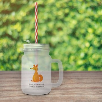 Mr. & Mrs. Panda Cocktailglas Einhorn Fuchs - Transparent - Geschenk, Henkelglas, Trinkglas, Retro-, Premium Glas, Inkl. Mehrwegstrohhalm