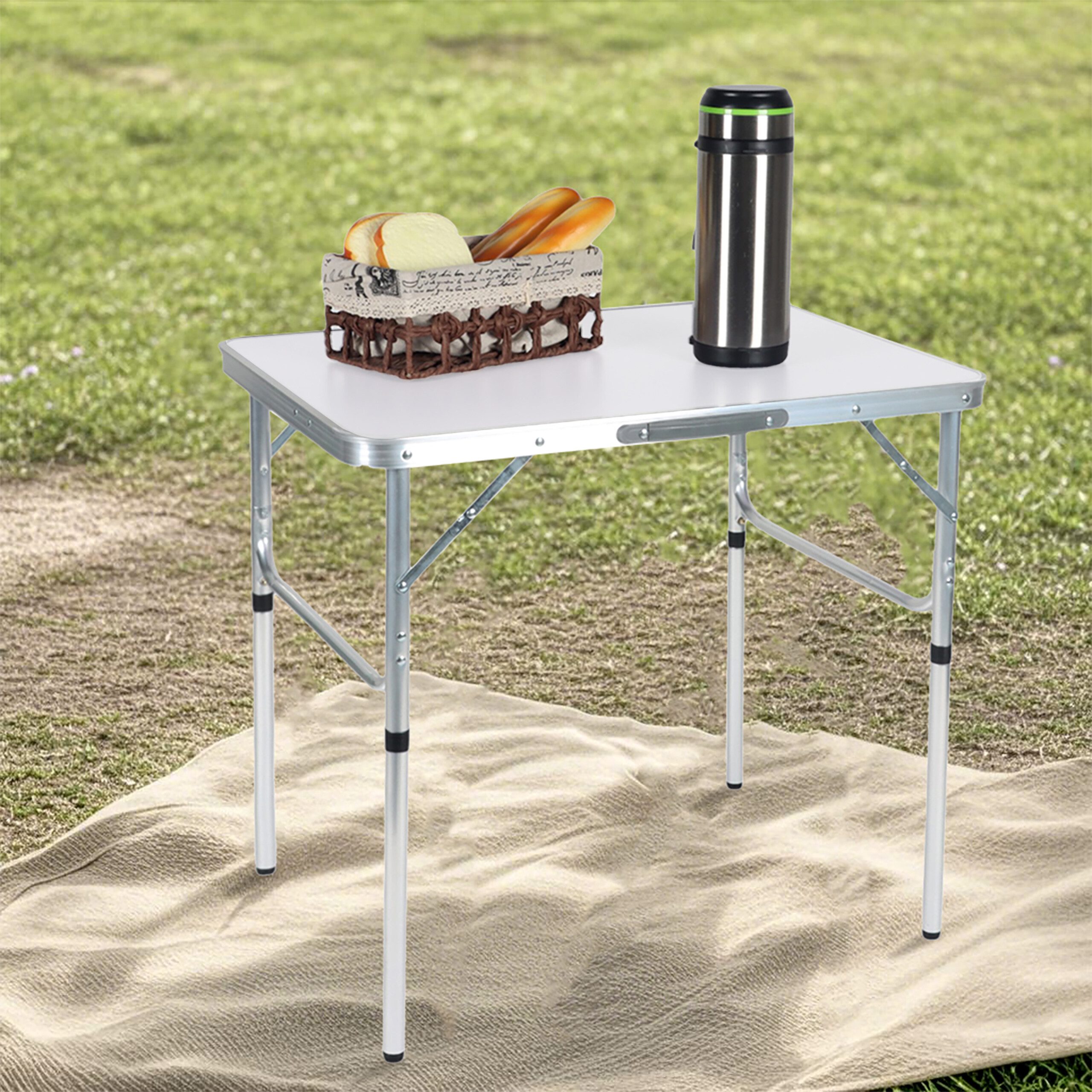relaxdays Campingtisch klappbar & höhenverstellbar, Weiß günstig online kaufen