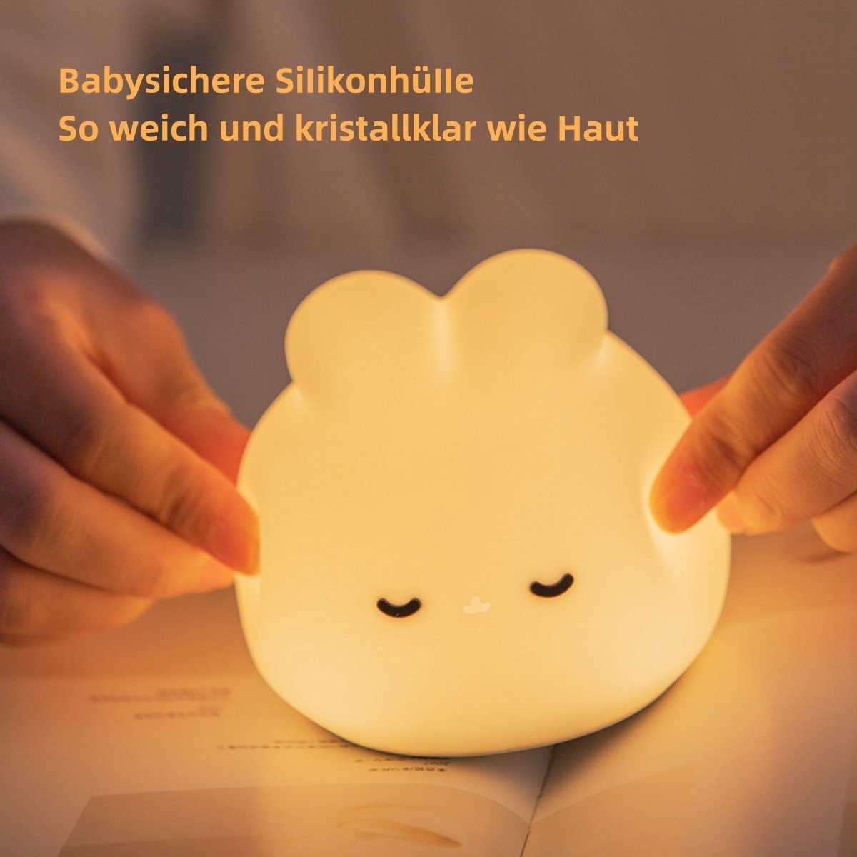feinlux Nachtlicht Nachtlicht LED Nachtlicht 3 Stufen einstellbar USB aufladbar, LED fest integriert, warm, für Kinder geeignet