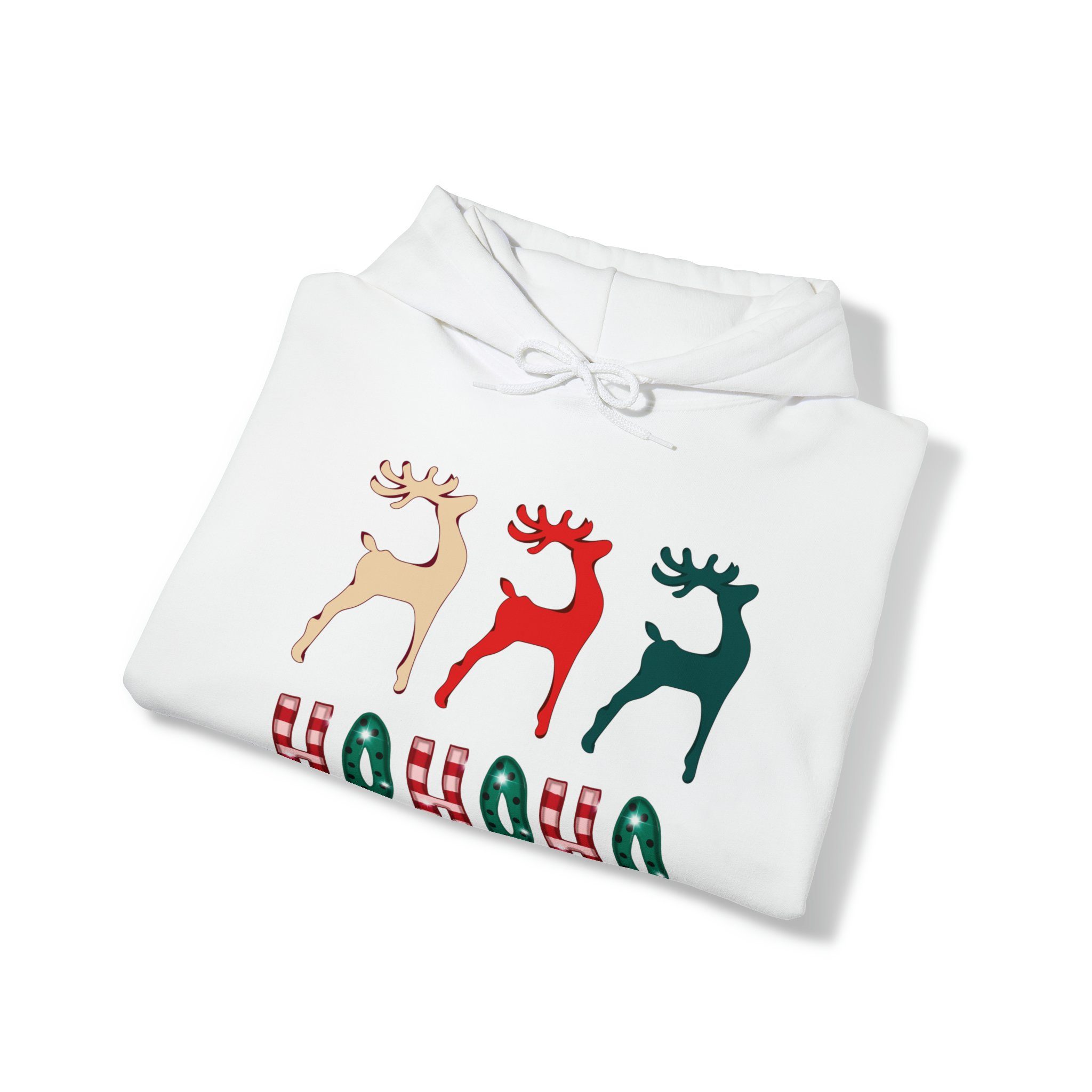 Christmas Quality Reindeer Hoodie, White Sweatshirt Weihnachtssweatshirt Men Women Elegance Christmas