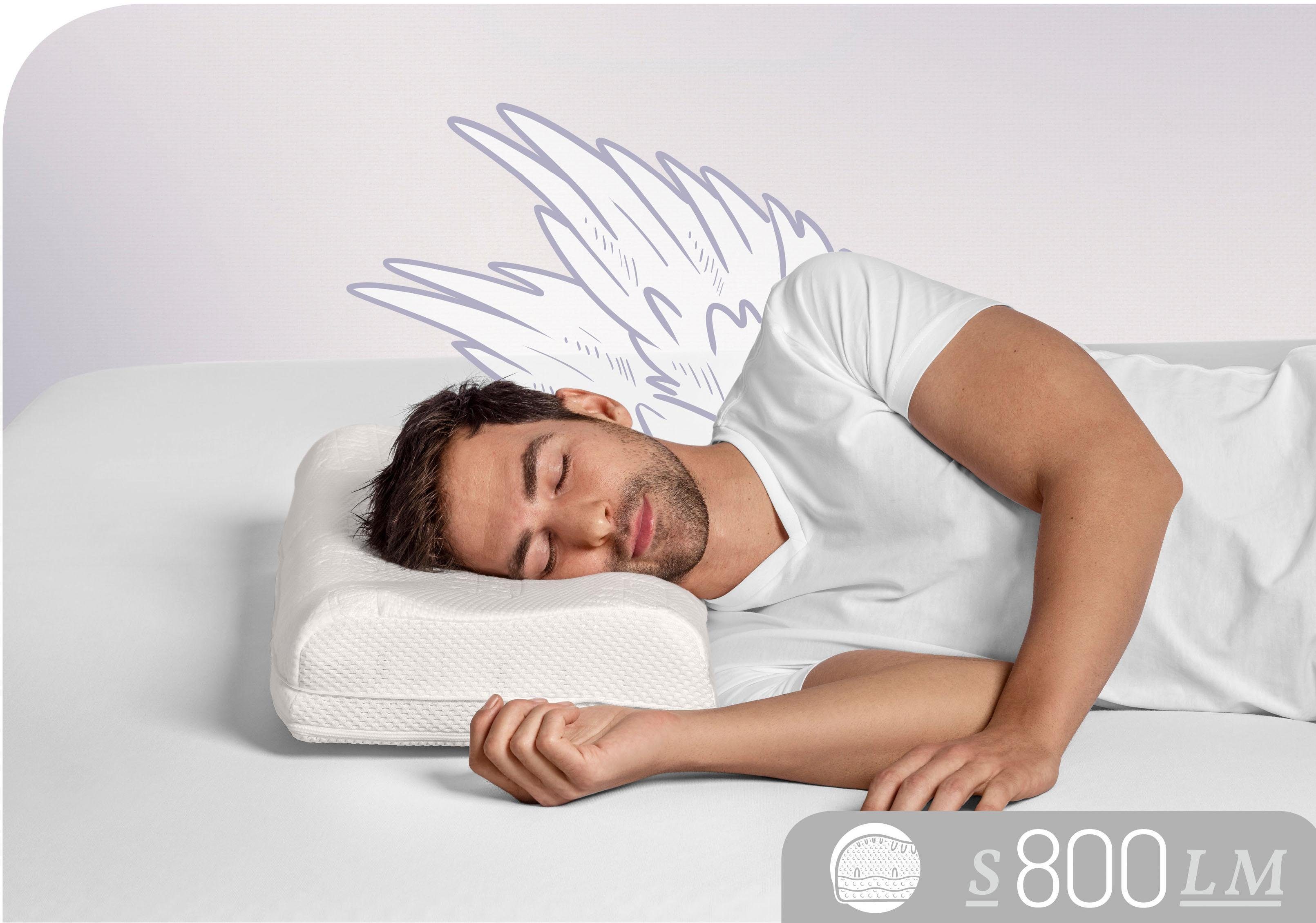 Schlafstil Nackenstützkissen S800 LM, Füllung: Talalay Natur Latex Medium, Bezug: 100% Baumwolle, Aktiv stützend