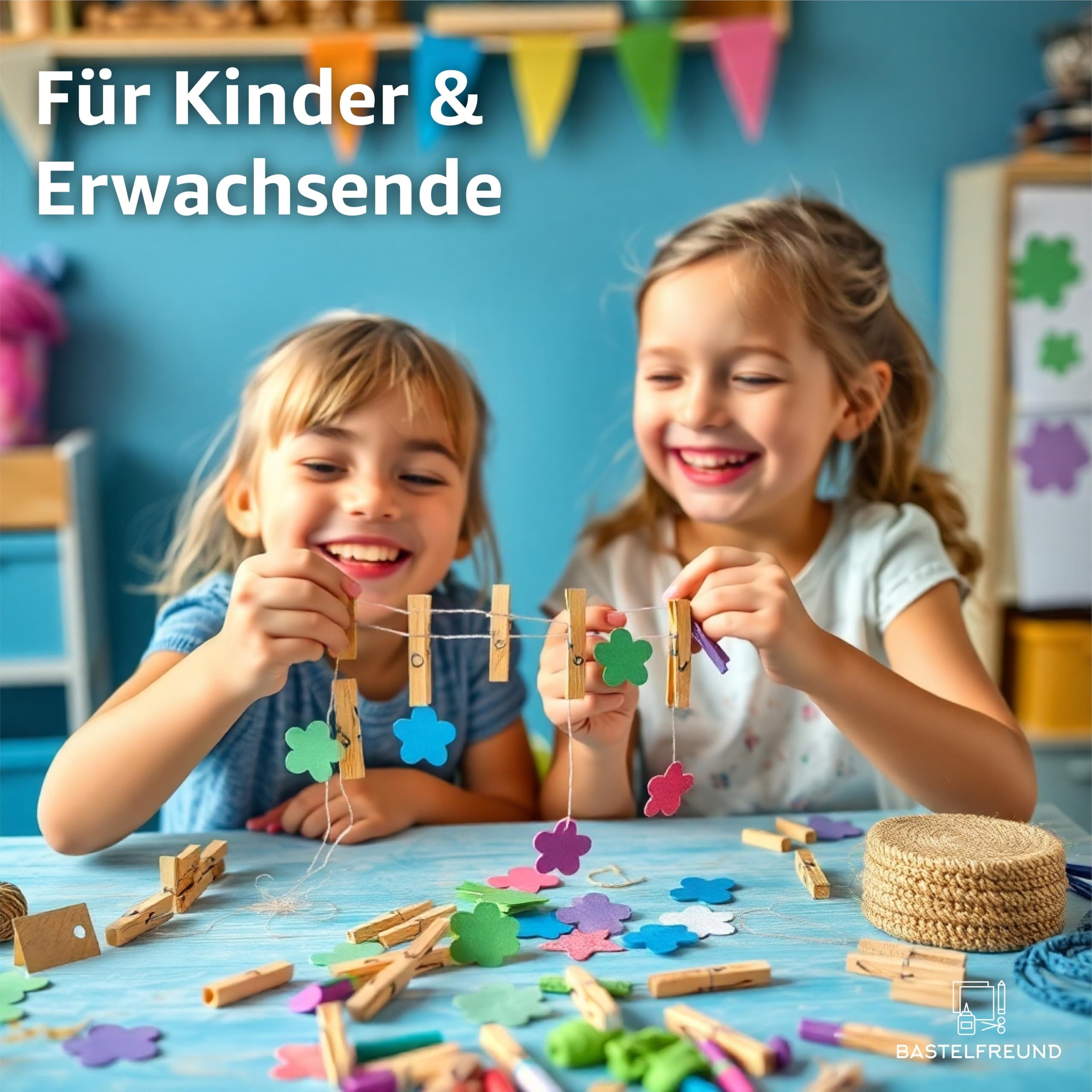 Bastelfreund® Kalender zum Selbstbasteln 100 Mini-Holzklammern, 25 × 5 mm, zum Basteln und für Fotos, aus Holz – Bild 5 von 5