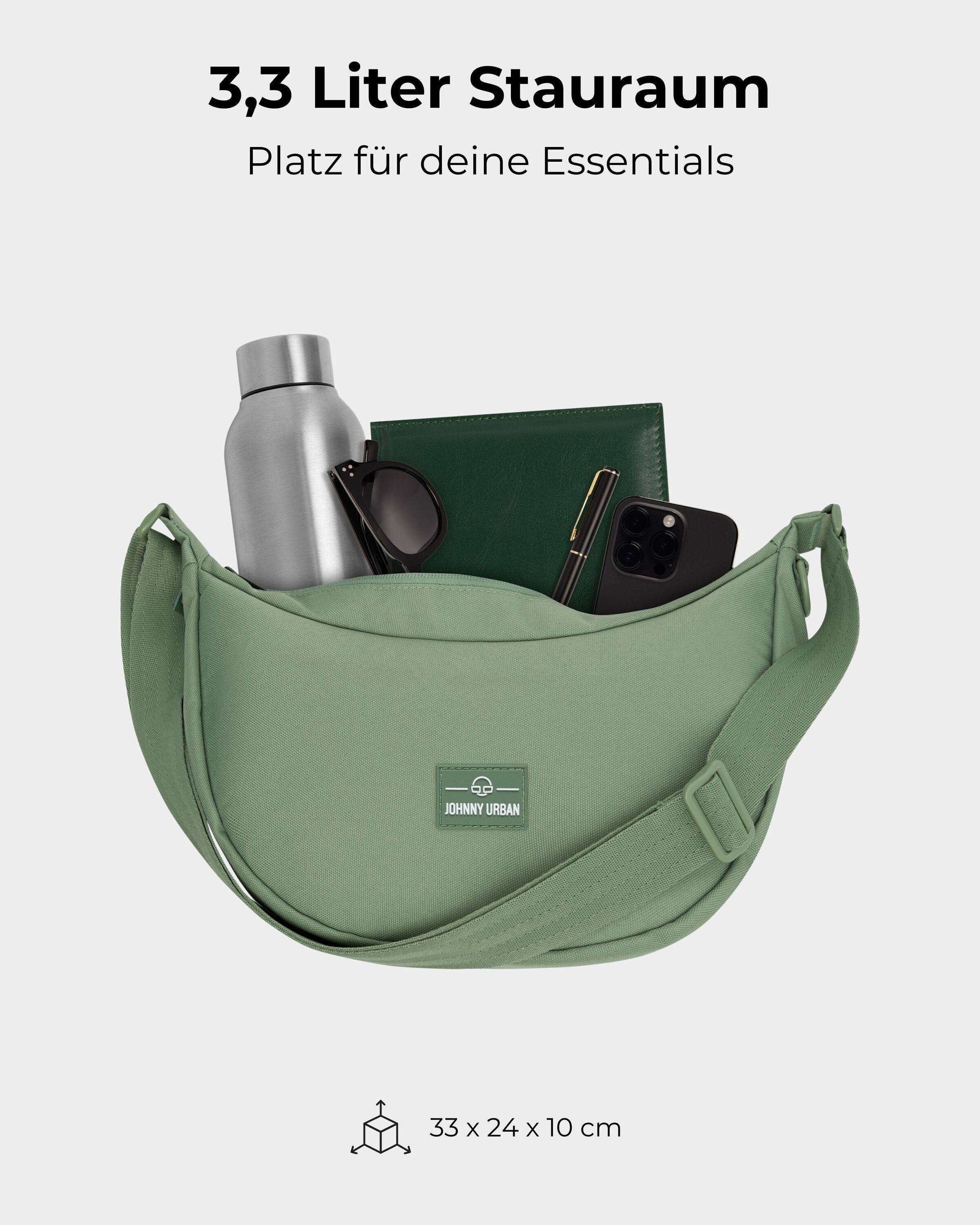 Johnny Urban Umhängetasche Ally Medium Half Moon Bag, Stylische Crossbody Bag in Halbmond Form, Wasserabweisend