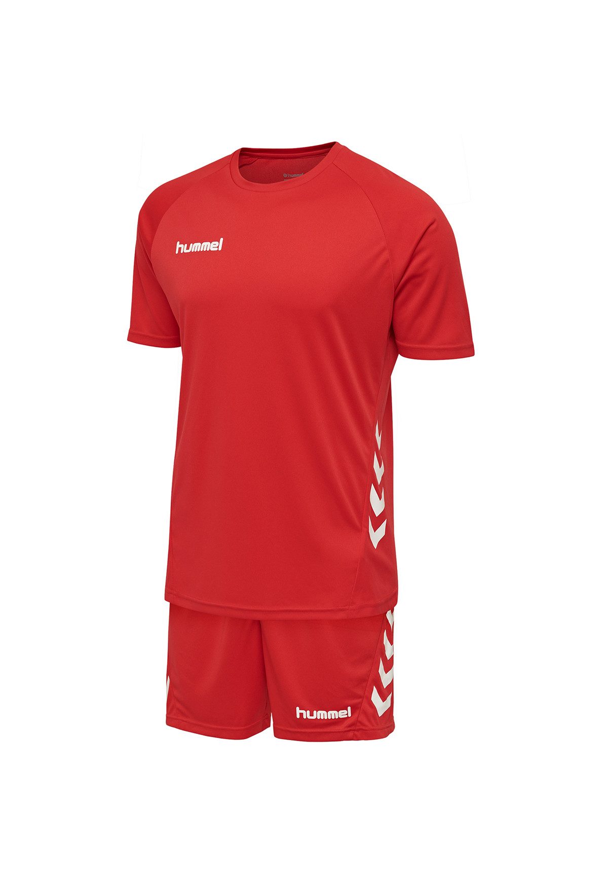 hummel Trainingsanzug T-Shirt & Shorts SET Rundhalsausschnitt elastischer Bund, 7269 in Rot