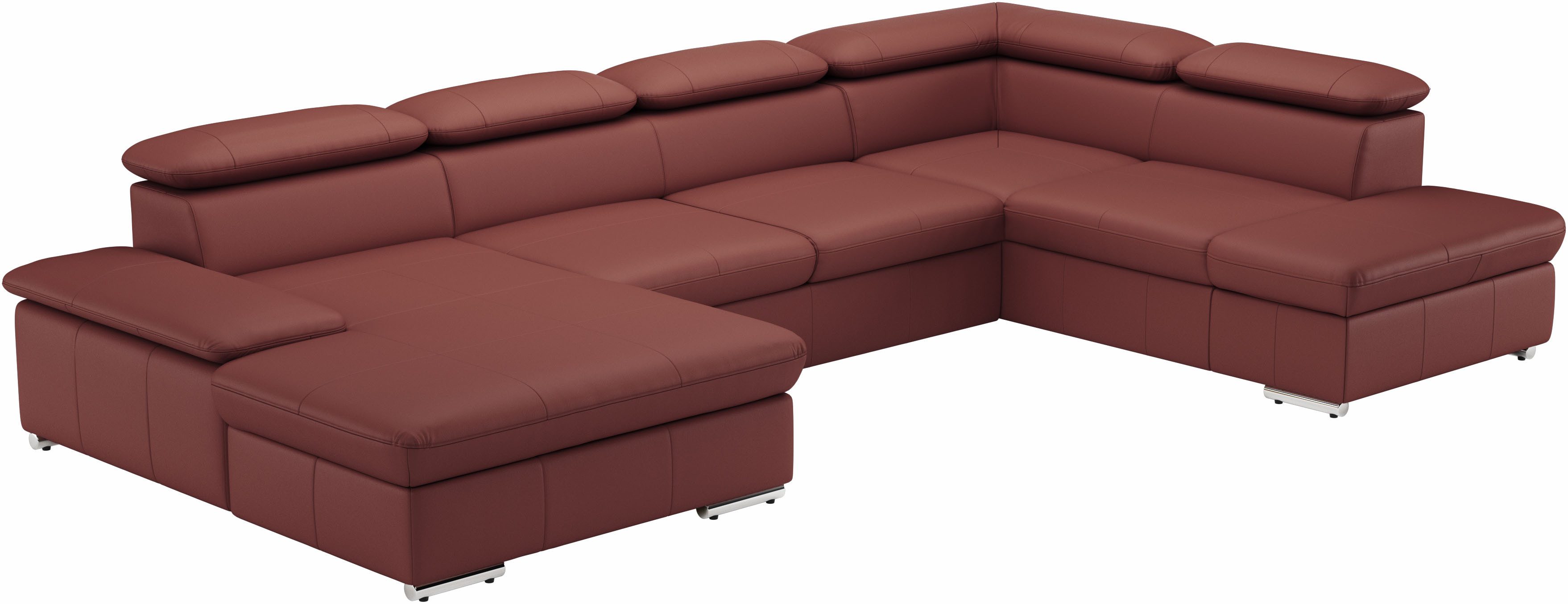 sit&more Wohnlandschaft Valantine U-Form, B: 349 cm, mit Arm- & Kopfteilverstellung, optional mit Bettfunktion