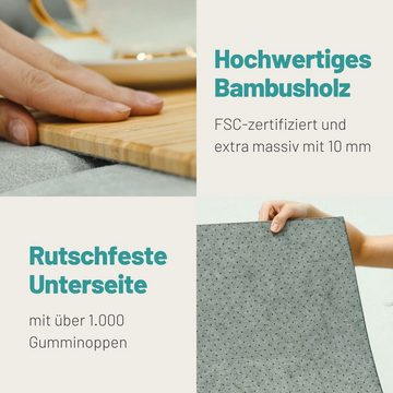 D&D Living Tablett Sofatablett - Couch Ablage flexibel für Armlehne, 50 x 35 cm, Bambus
