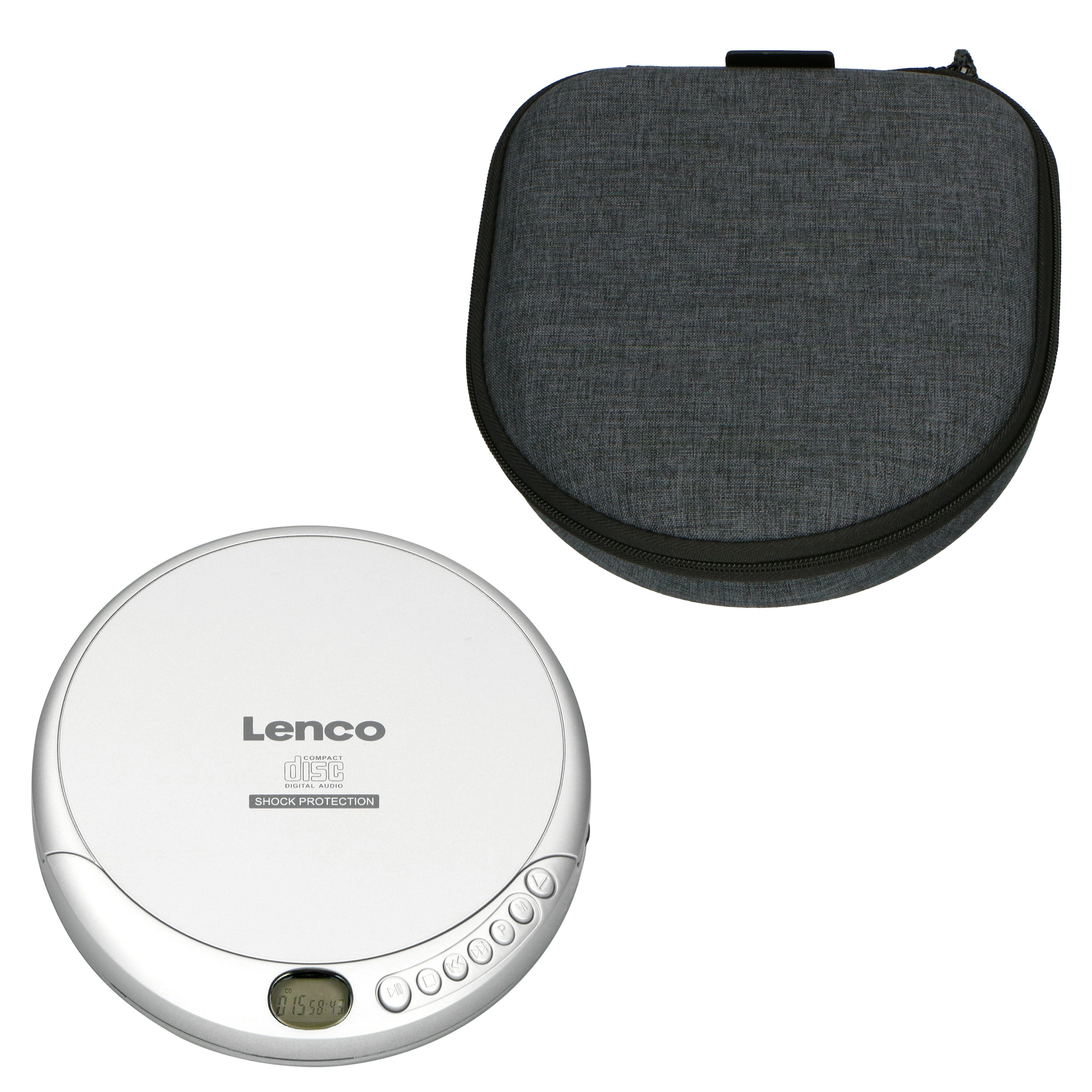 Lenco CD-201Sl tragbarer / CD-Player Player Praktischer CD- Discman (Anti-Schock-Funktion)