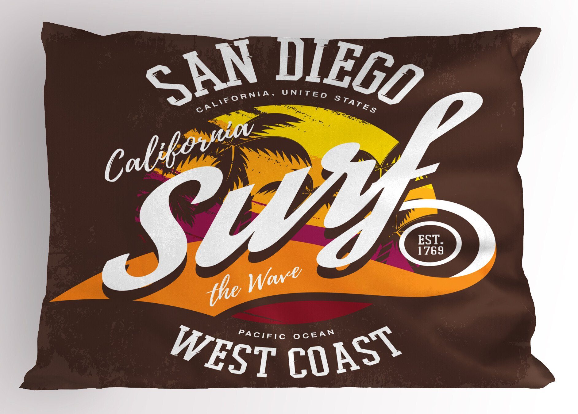 Kissenbezüge Abakuhaus San Diego Gedruckter Kissenbezug, Stück), Standard (1 Dekorativer Beach-Schmutz-Entwurf Size Surf King