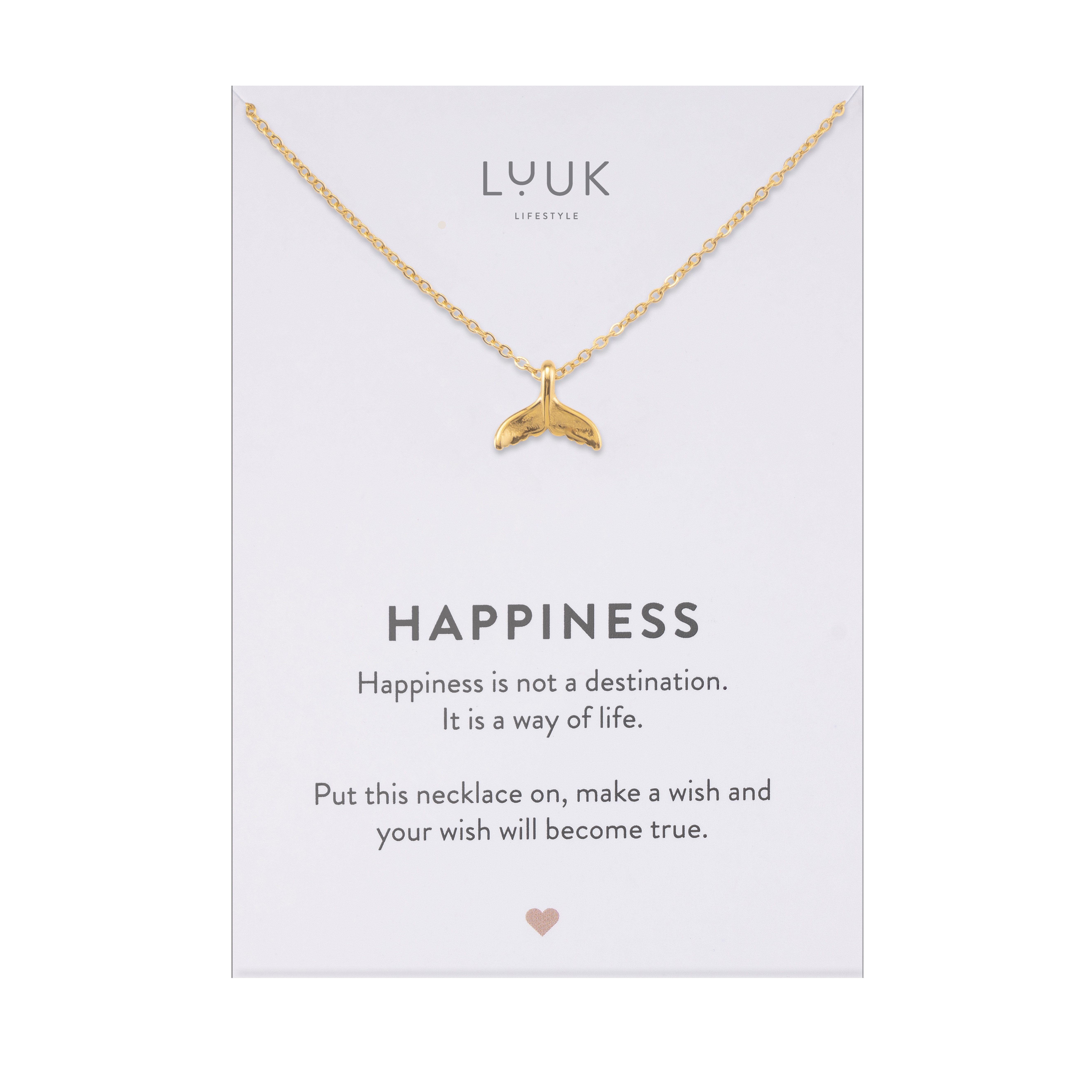 LUUK LIFESTYLE Kette mit Anhänger Walflossen, mit HAPPINESS Spruchkarte, mi günstig online kaufen