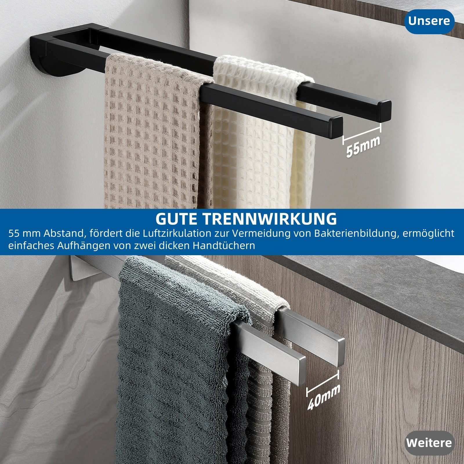 Auralum Max Doppelhandtuchhalter Handtuchhalter ohne Bohren, günstig online kaufen
