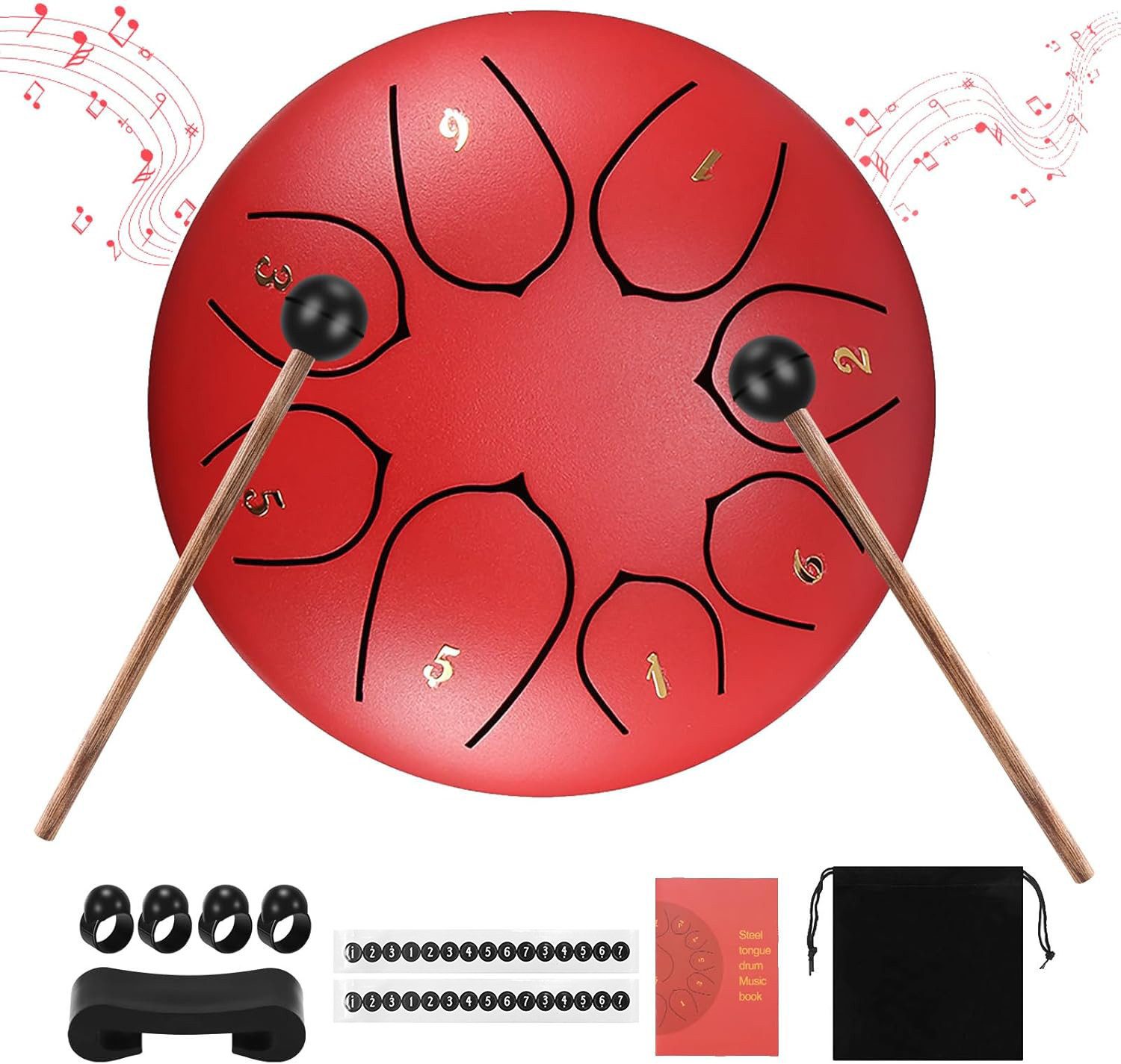 Steel Tongue Drum Steel Tongue Drum, Mini 3/6 Zoll 6/8 Tone Zungentrommel