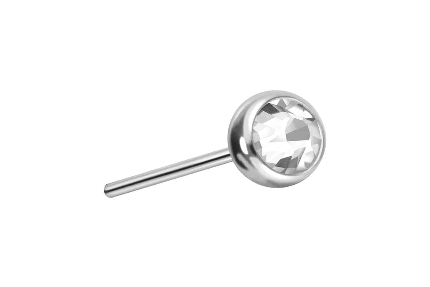 PIERCINGLINE Piercing-Set Titan Kugel mit Push Pin KRISTALL (Push Pins, 1-tlg)