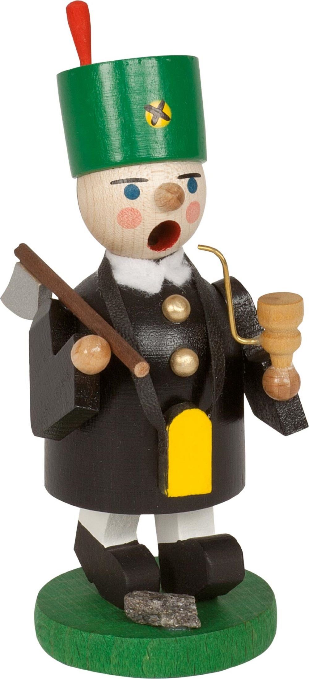 Richard Glaesser Räuchermännchen Bergmann, Höhe 11cm, Handwerkskunst original Erzgebirge