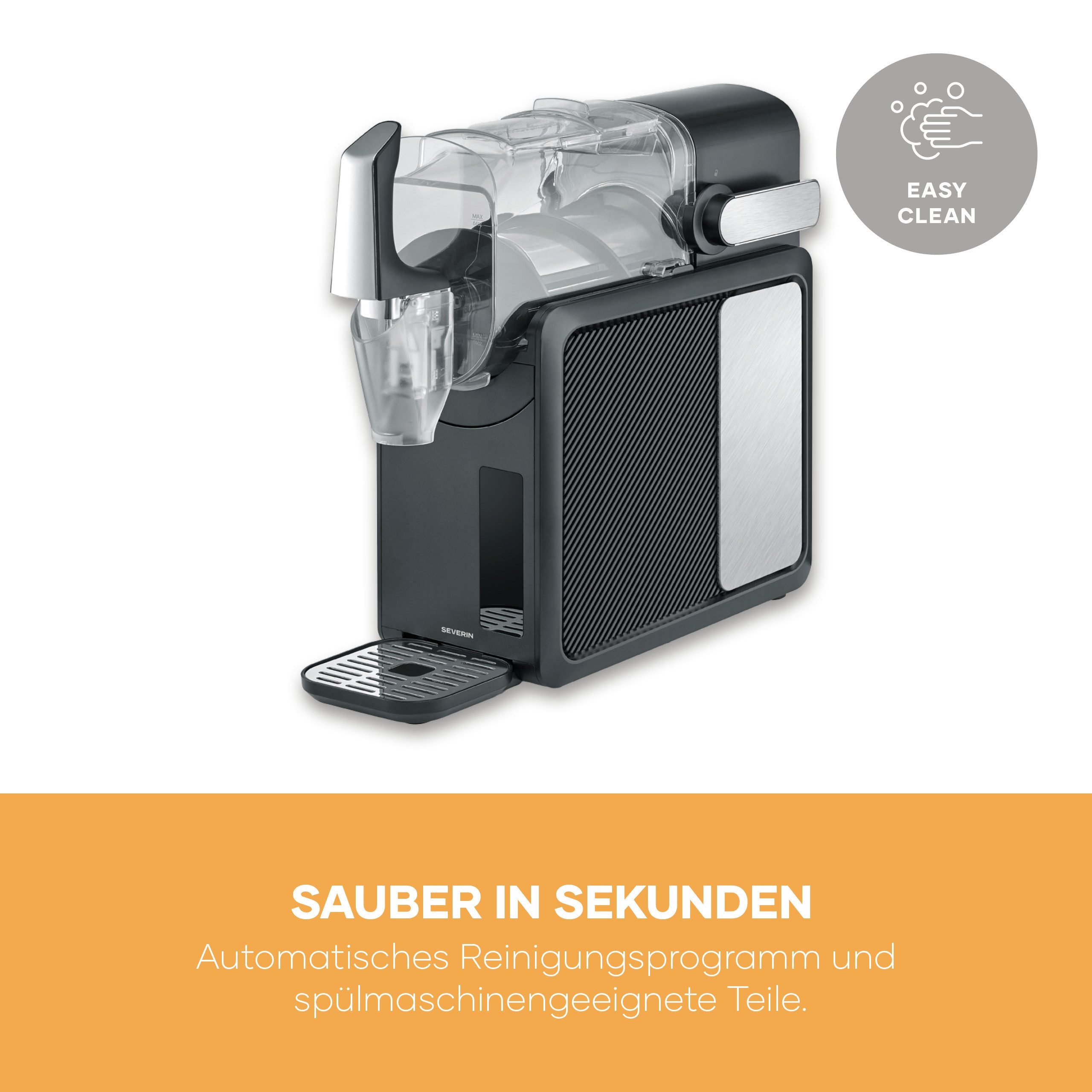 Severin Eismaschine S-Slush EZ 9520, 220 W, Slush Ice Maker, kein Eis nötig, 2L, Eis-Cocktail Frappé Milchshake – Bild 4 von 5