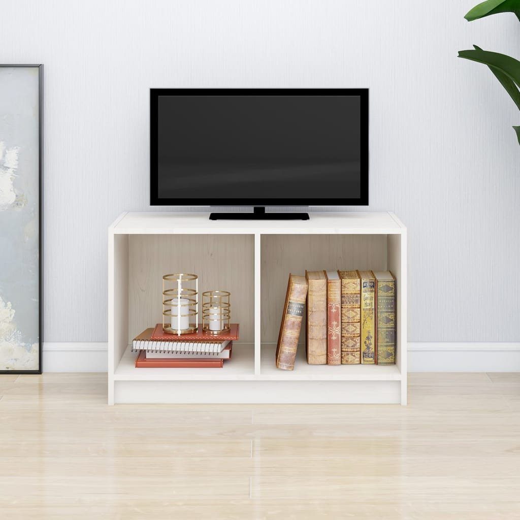 vidaXL TV-Schrank TV-Schrank Weiß 70x33x42 cm Massivholz Kiefer (1-St)