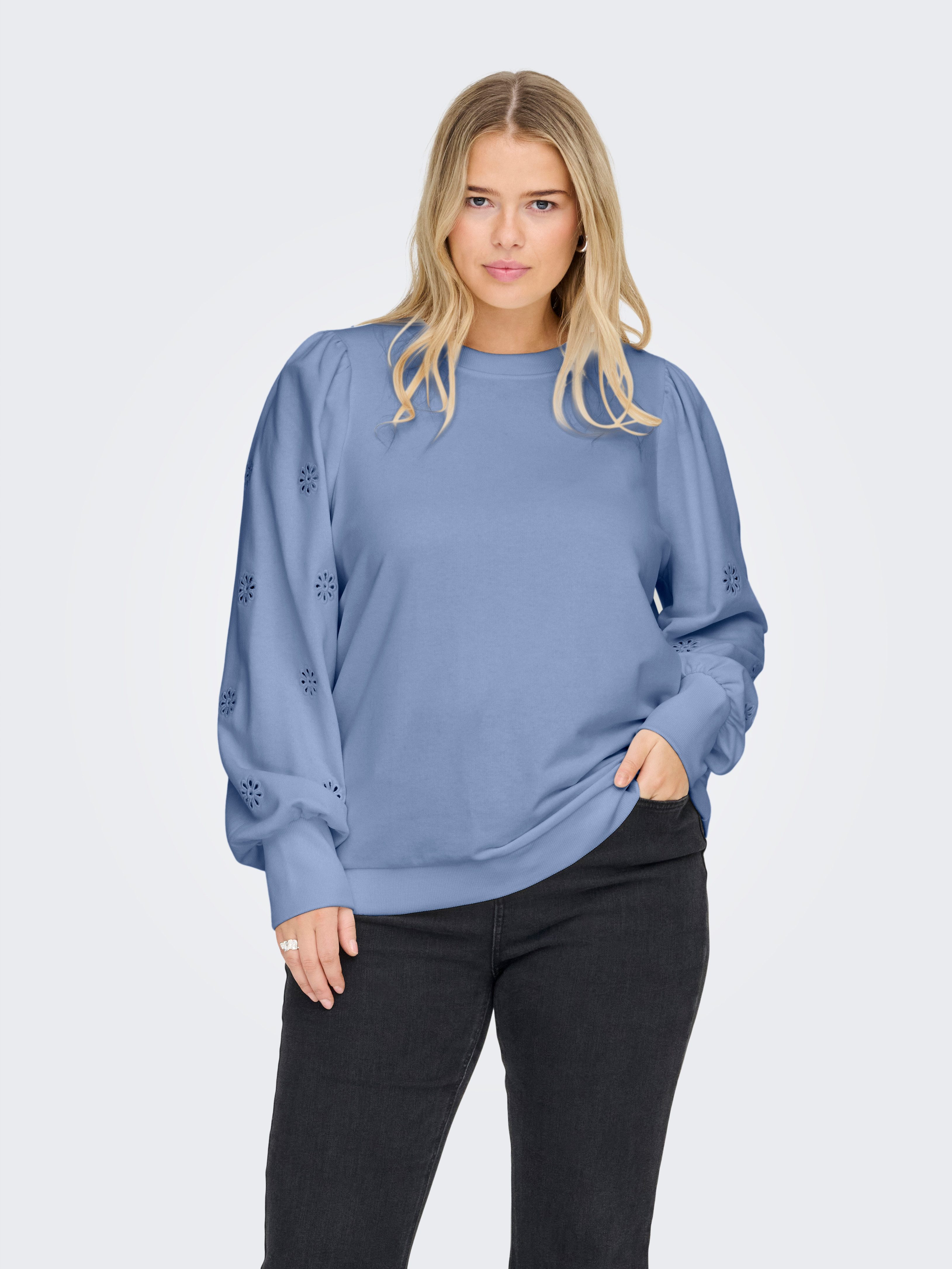 ONLY CARMAKOMA Sweatshirt CARFEMME L/S PUFF EMBROIDERY UB SWT NOOS günstig online kaufen