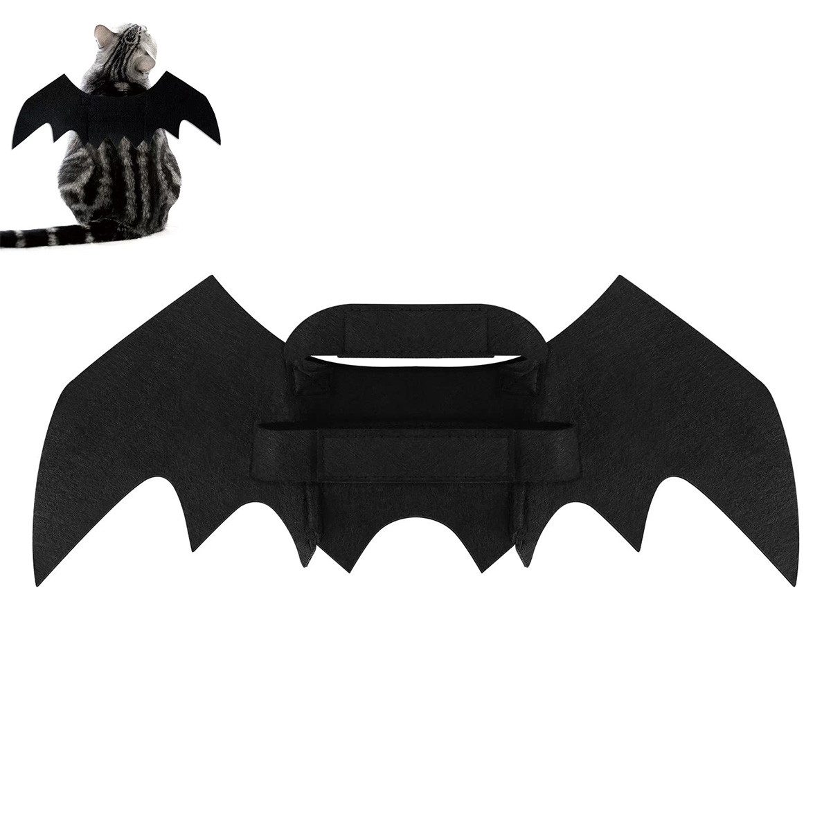 DOPWii Dekoobjekt Halloween Haustier Flügel 45×16 cm,Schwarze Filz-Bat Wings (1 St), für kleine Katzen & Hunde,Gothic Halloween Kostüm Аксессуары для дома