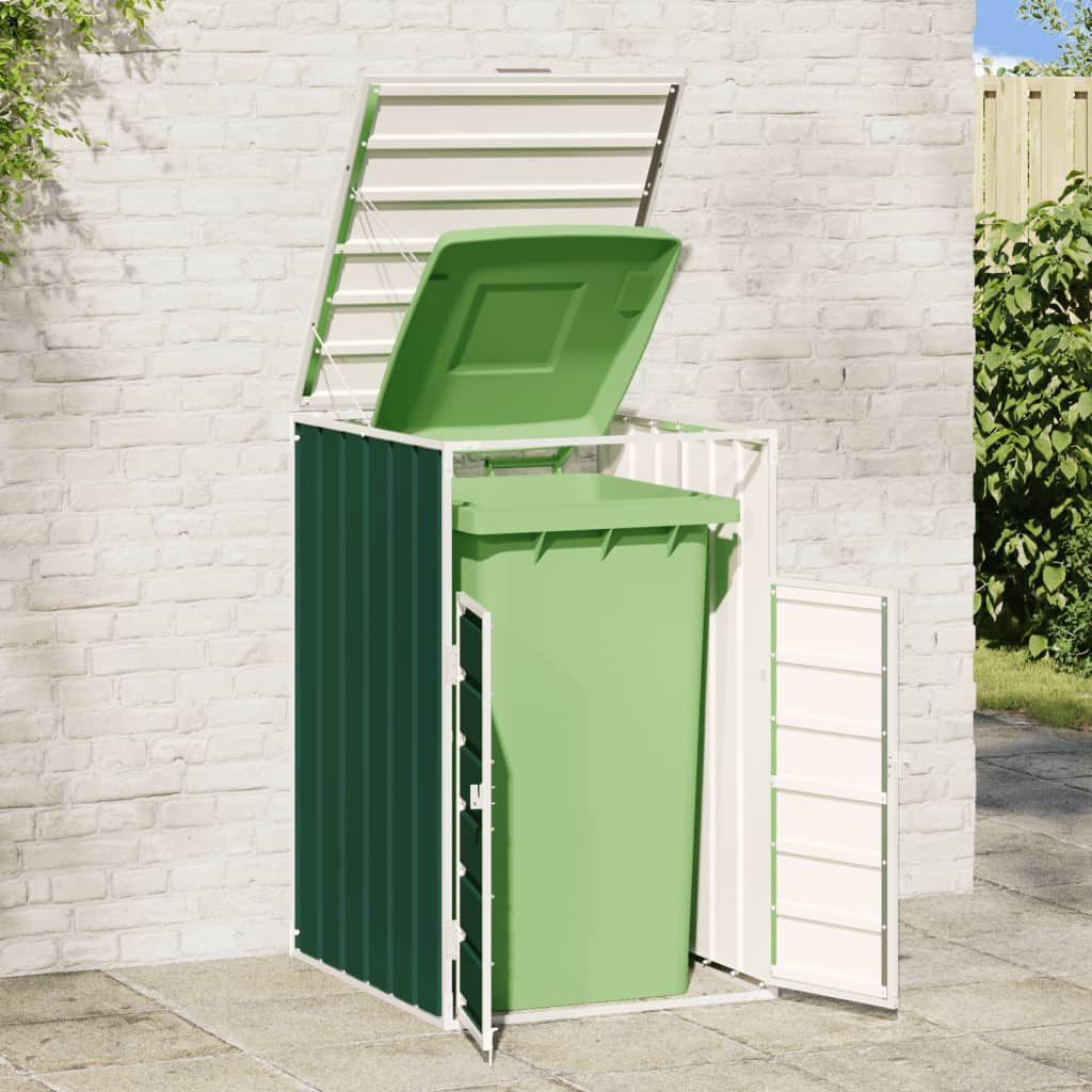 vidaXL Mülltonnenbox Mülltonnenbox für 1 Tonne Grün 72x81x115 cm Stahl