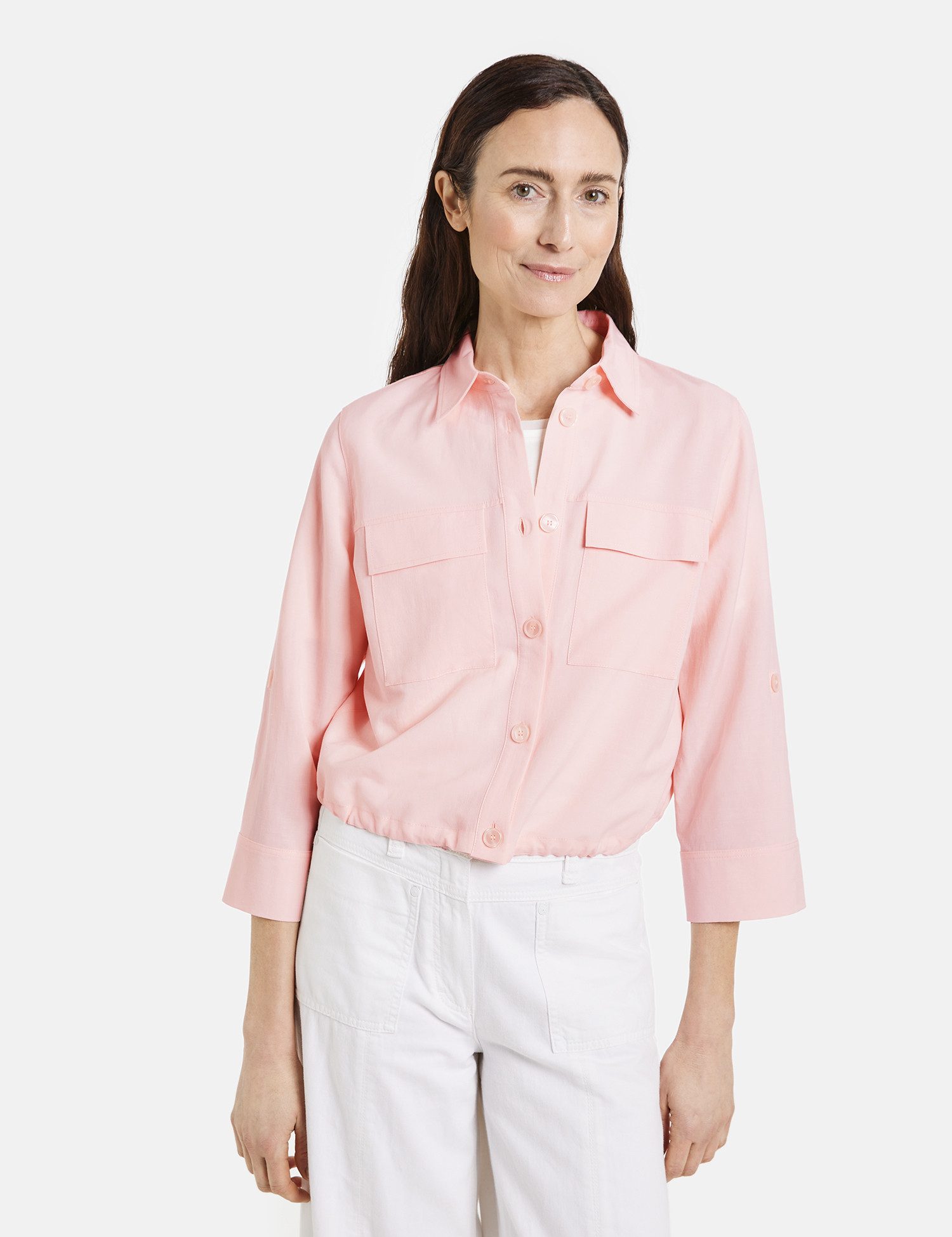 GERRY WEBER Klassische Bluse Blusenjacke mit elastischem Tunnelband