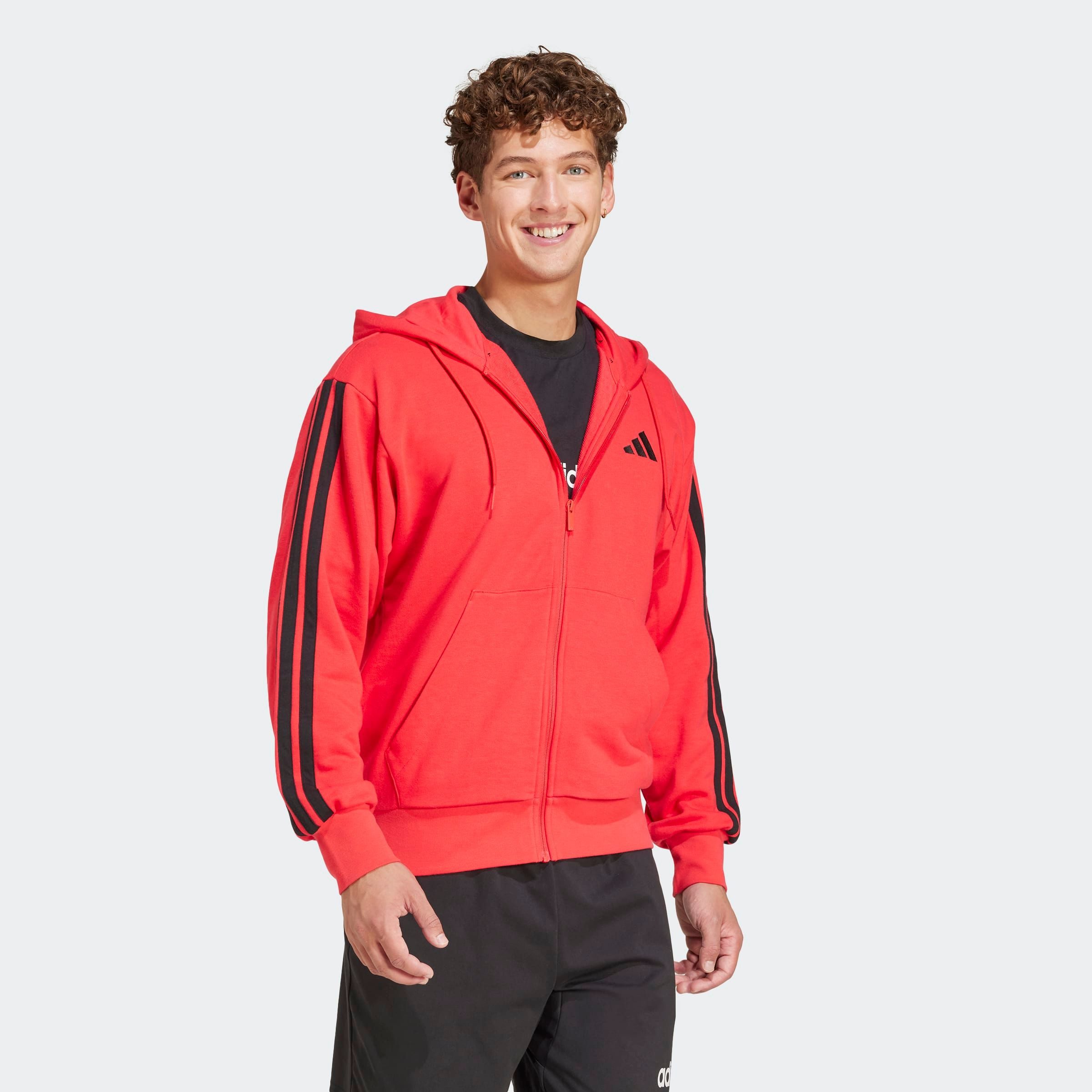 adidas Sportswear Kapuzensweatshirt ESSENTIALS 3-STREIFEN FRENCH TERRY