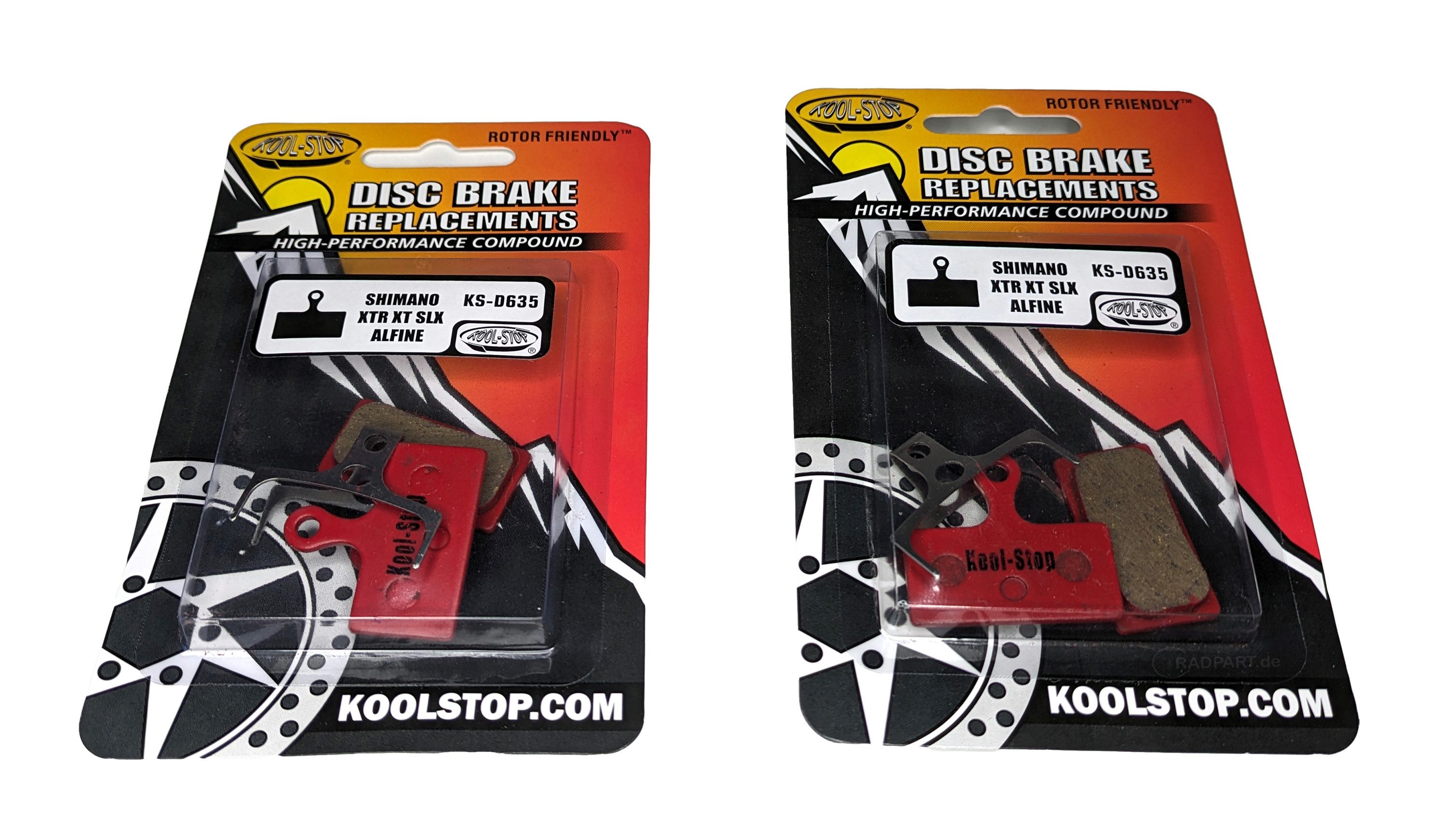 Kool Stop Bremsbelag 2 Paar Kool-Stop Bremsbeläge KS-D635 für Shimano XTR XT SLX Alfine