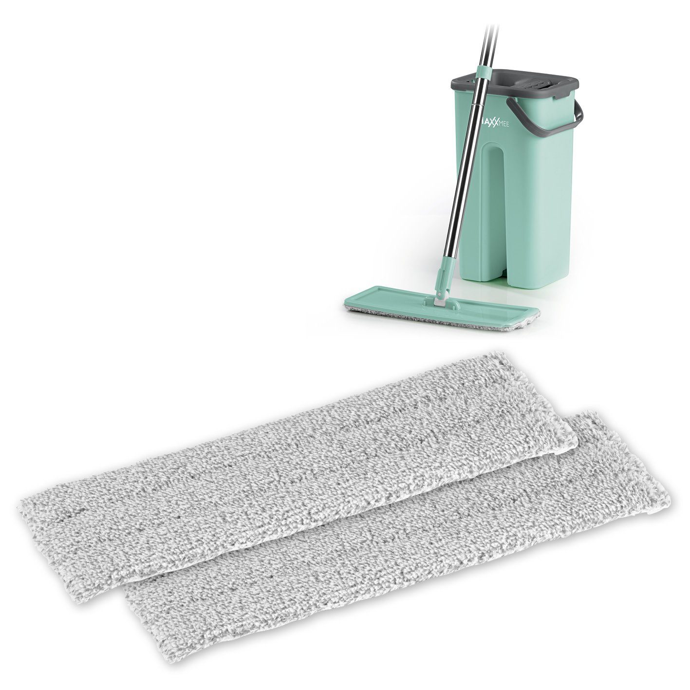 Wischmopp Ersatz-Wischtuch 2er-Set - grau (ohne Wischmopp)