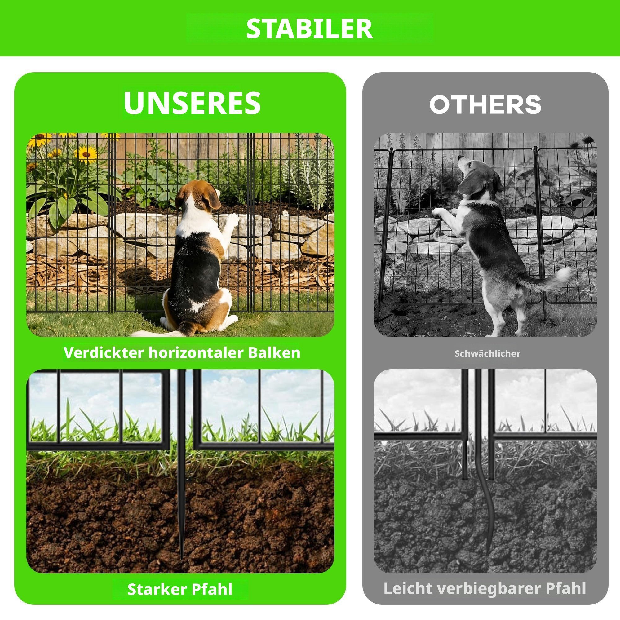 GarveeMore Spalier 5er Set Tierbarriere mit Tür, Dekorative Gartenzaun, 102cm H 142cm L – Bild 5 von 5