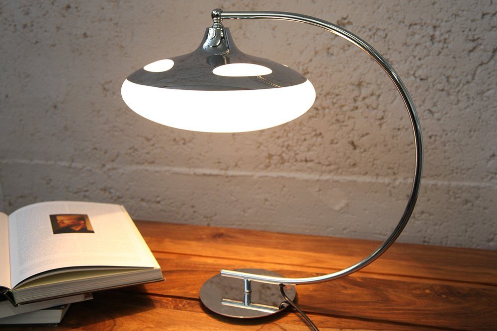 45cm Tischleuchte Design LUNA LOGO Leuchtmittel, Modern silber, ohne riess-ambiente