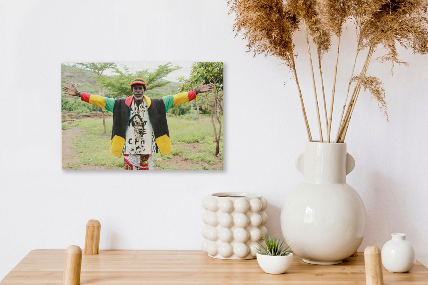 OneMillionCanvasses® Leinwandbild Reggae-Sänger Wanddeko, der cm Wandbild Leinwandbilder, St), Aufhängefertig, in 30x20 (1 Natur