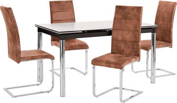 INOSIGN Essgruppe Nelson/Cosy, (Set, 5-tlg), mit 4 Stühlen, Tisch ausziehbar, Breite 140-200 cm