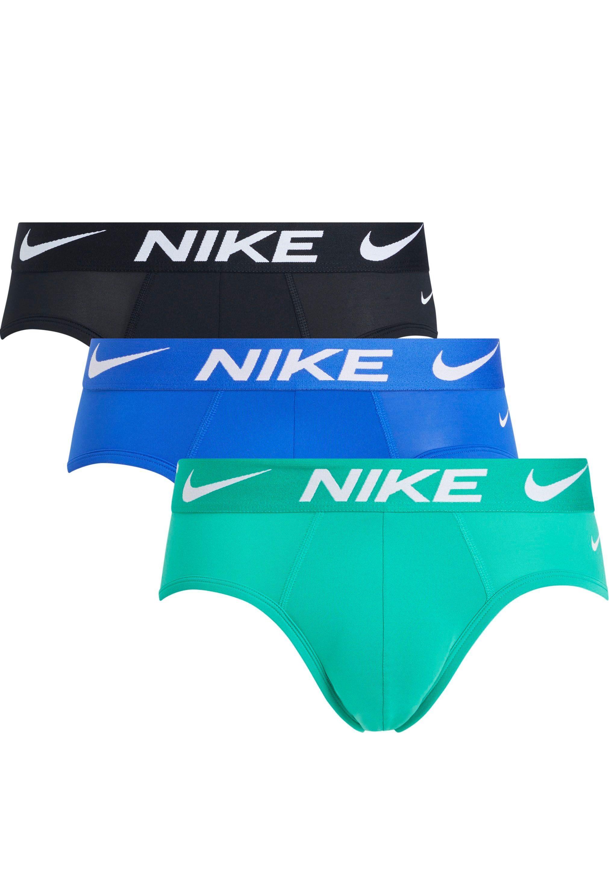 NIKE Underwear Slip HIP BRIEF 3PK (Packung, 3-St., 3er-Pack) mit NIKE Logo-Elastikbund STADIUM GREEN/ HYPER ROYAL/ BLACK