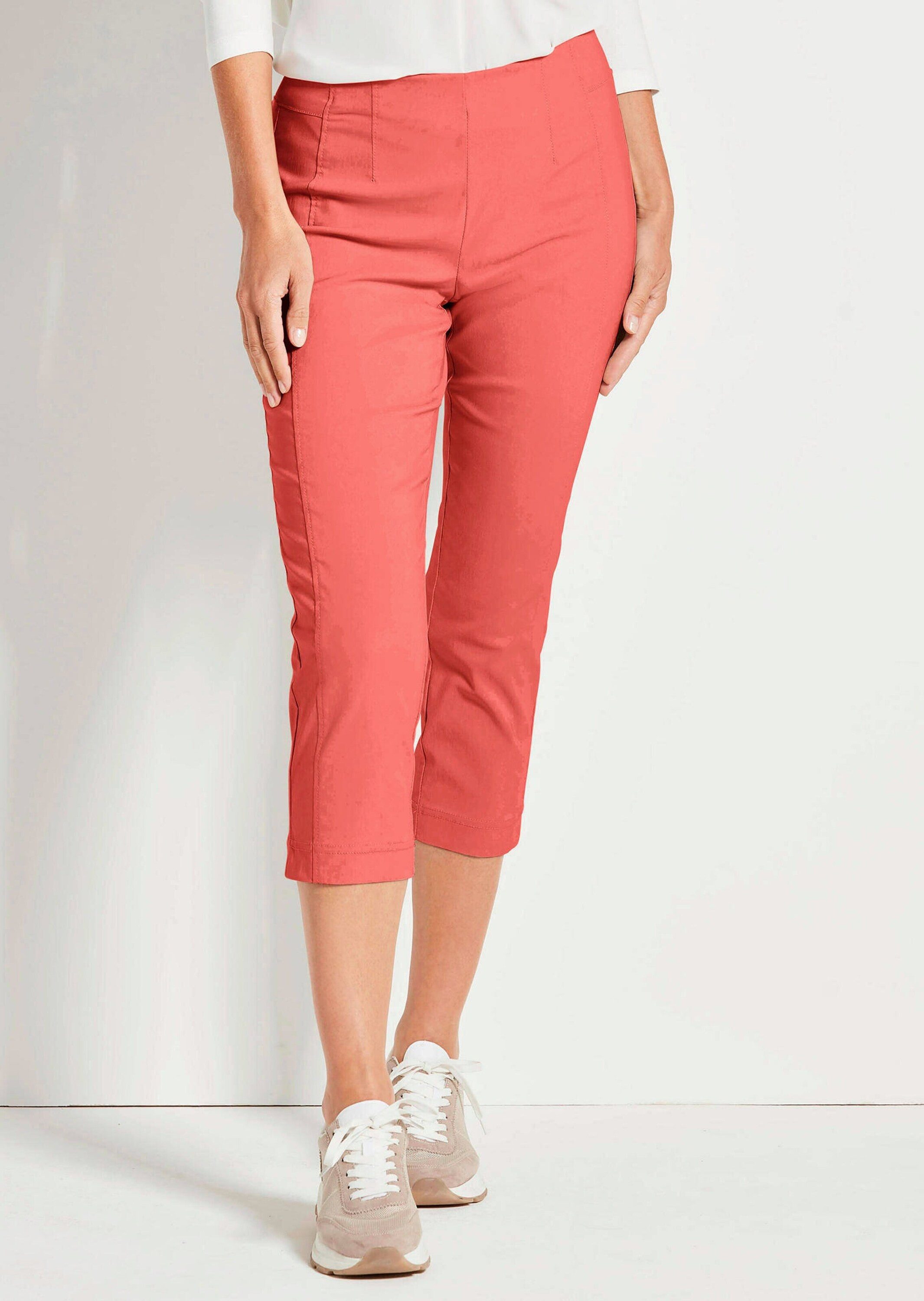 GOLDNER Schlupfhose Schlupfhose LOUISA mit Steppnähten Komfortable Stretchhose in verkürzter Länge, Slim Fit