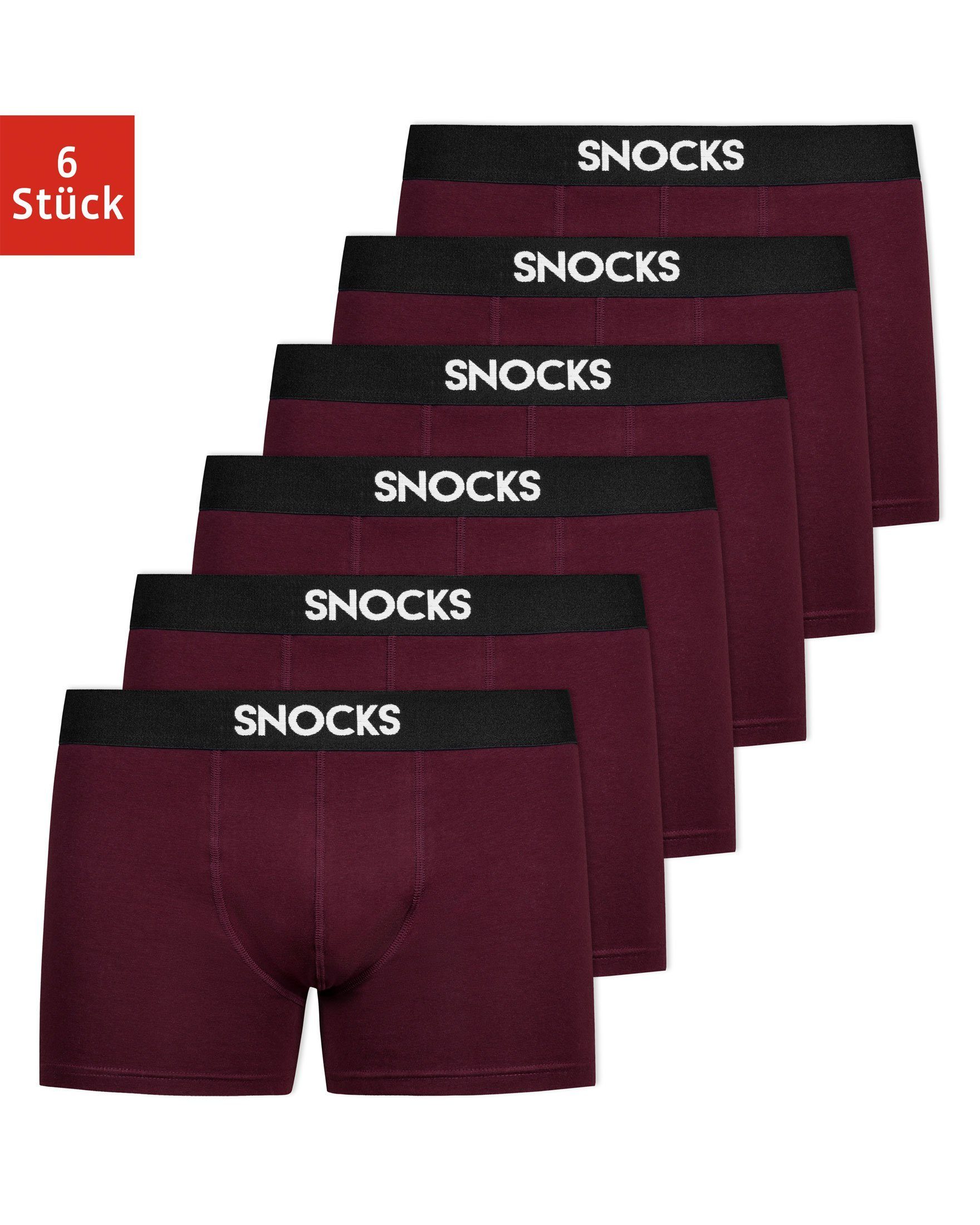 SNOCKS Boxershorts »Enge Unterhosen Herren Männer« (6 St) aus  Bio-Baumwolle, ohne kratzenden Zettel online kaufen | OTTO