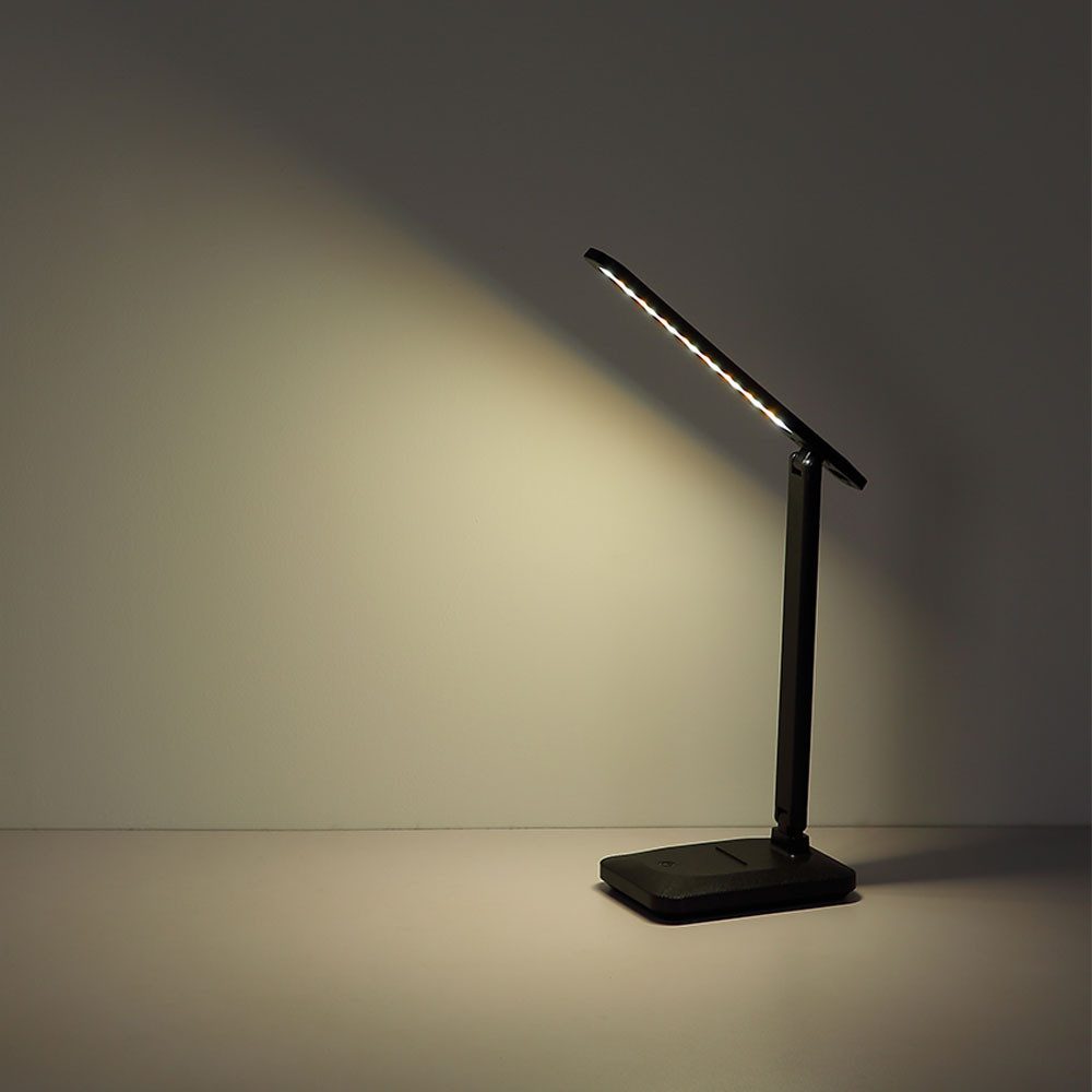 GLOBO LIGHTING Schreibtischlampe, Leuchtmittel inklusive, Warmweiß, Neutralweiß, Tageslichtweiß, Tischleuchte Wohnzimmerlampe schwarz Touchdimmer Akku verstellbar