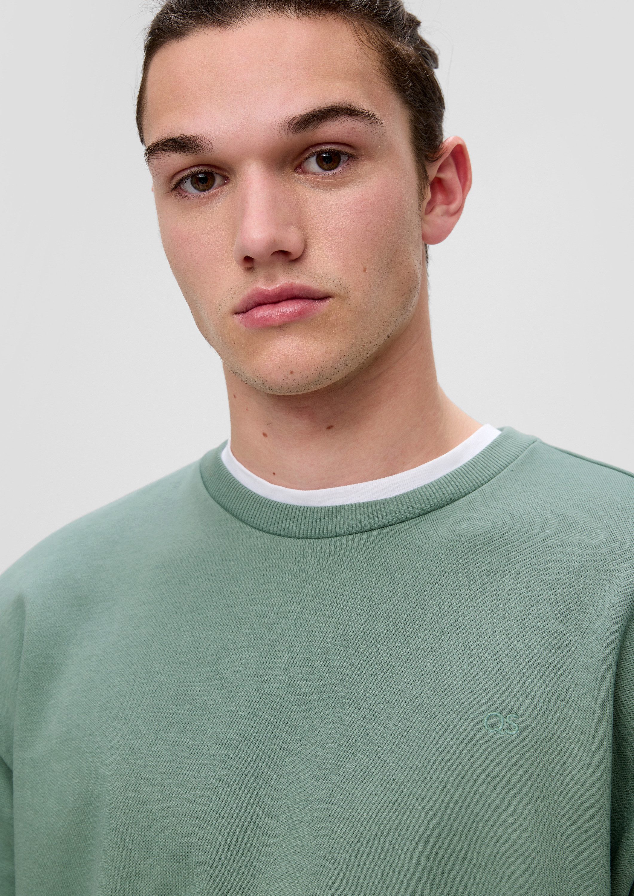 QS Sweatshirt Sweatshirt Sweatshirt mit Logo-Stickerei