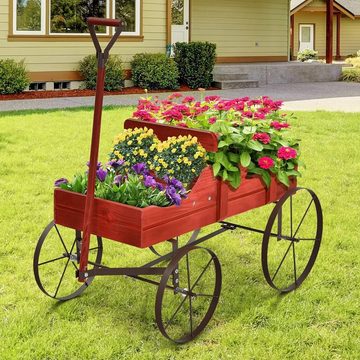 KOMFOTTEU Blumenständer Blumenwagen, 2 separate Blumenregale,Tragkraft 15kg