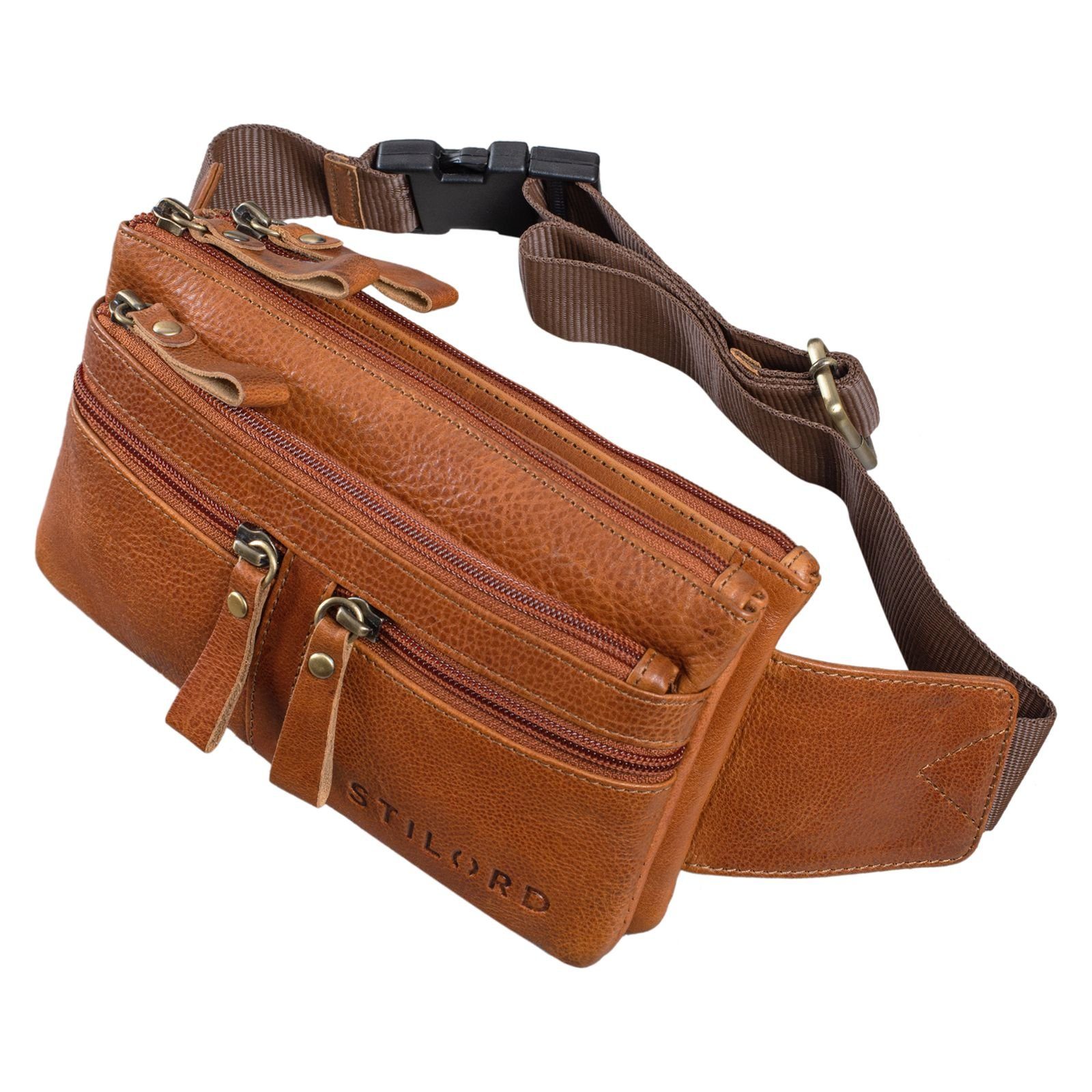 STILORD Bauchtasche "Damian" Große Bauchtasche Gürteltasche Leder Vintage Damen und Herren