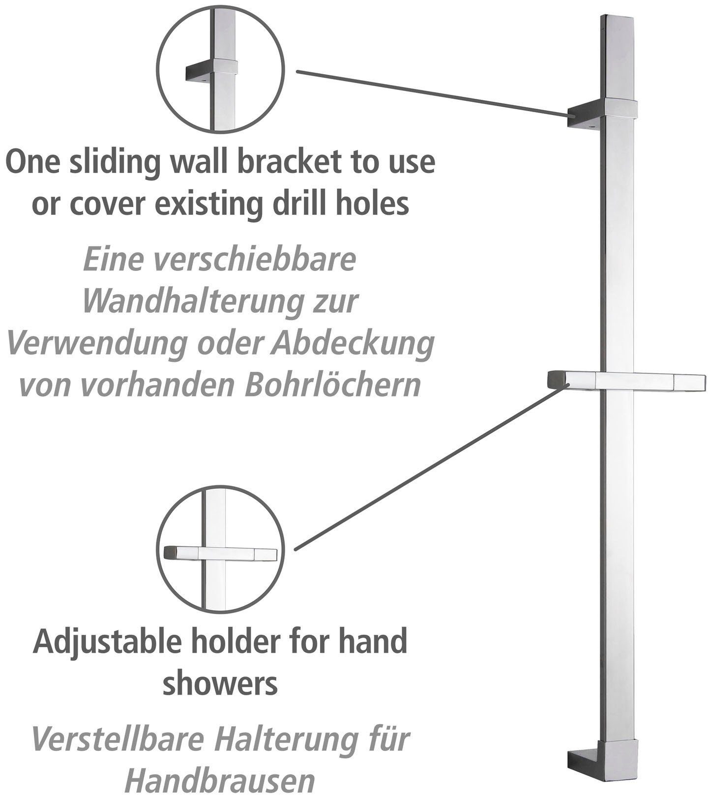 WENKO Duschstange Design, Chrom günstig online kaufen