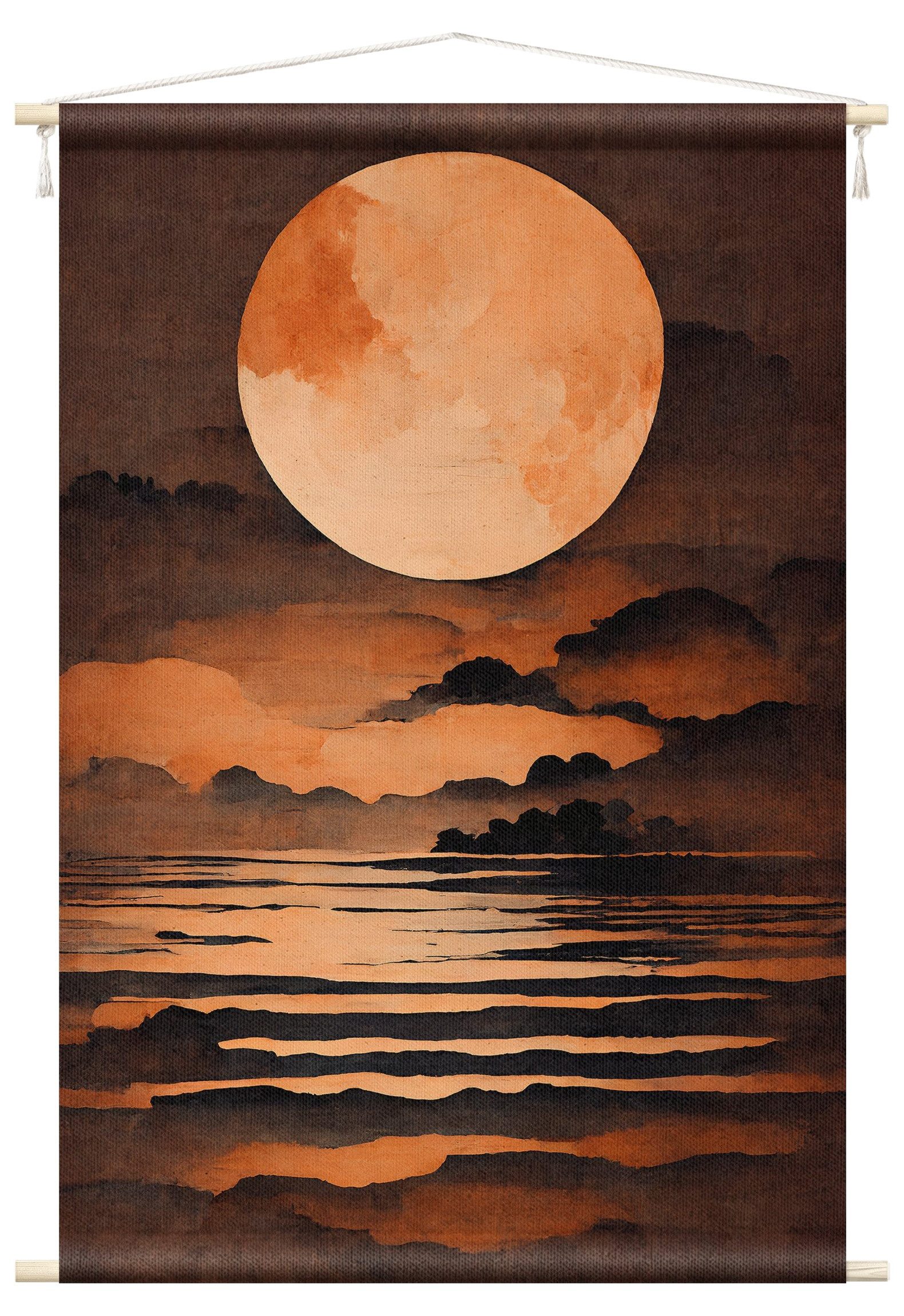 Wandteppich modern Aquarell Spirituell orange